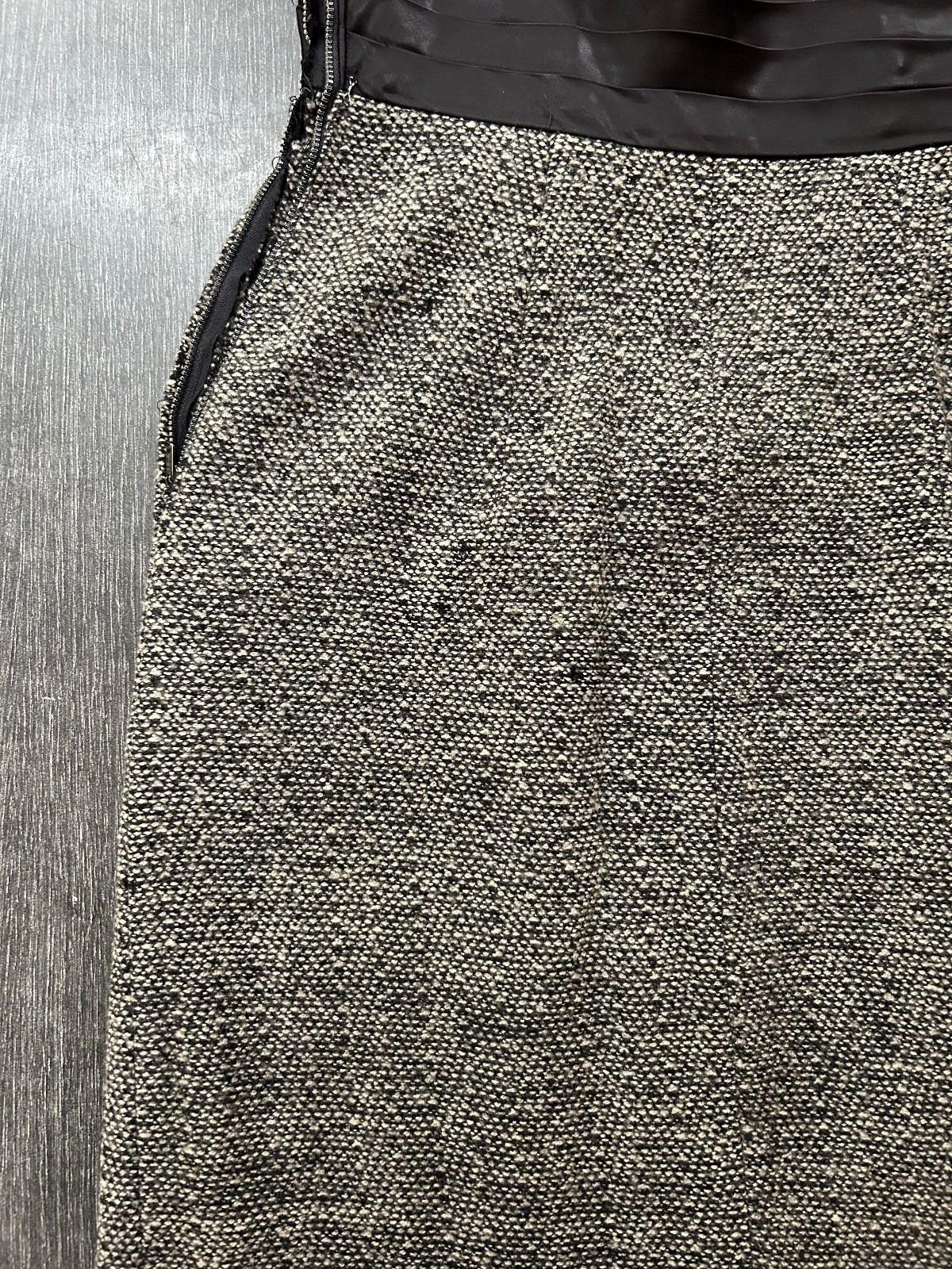 1950s Phyllis De Trano for Georgette Snowstorm Tweed Wiggle Dress Joan Mad Men