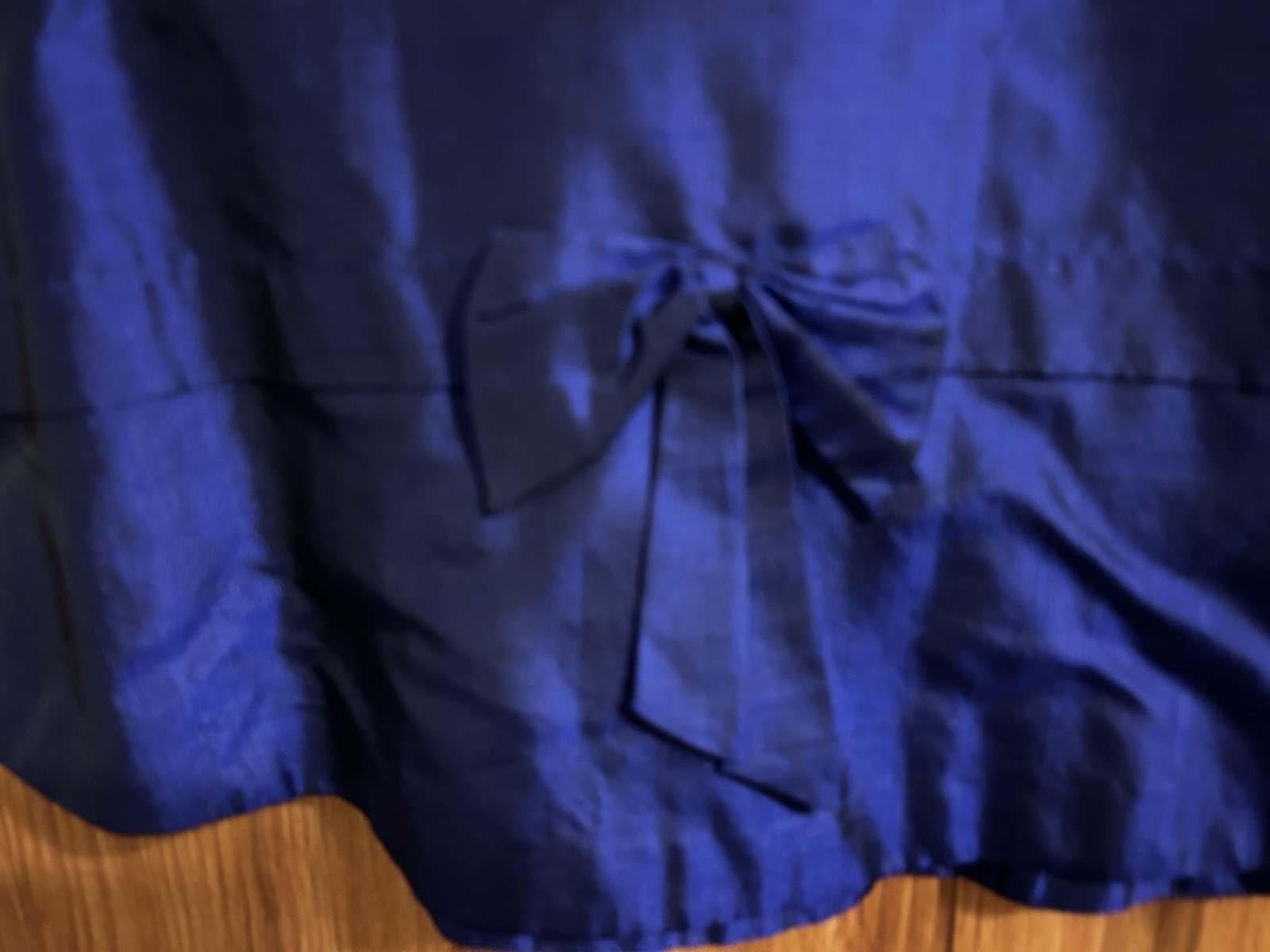 Vintage 60s Handmade Medium Blue Silk Taffeta Blouse Regency Glamour