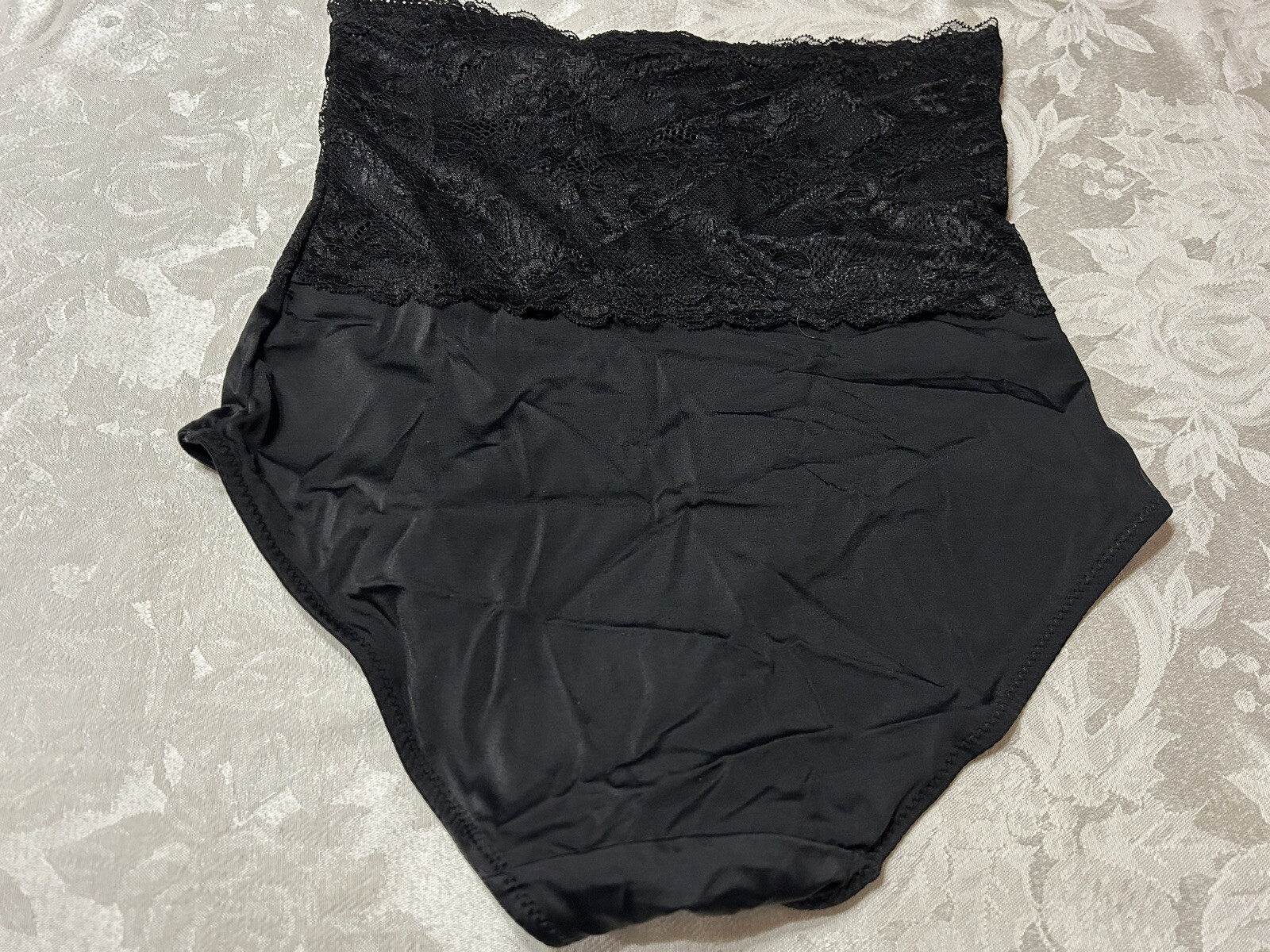 Instant Shaping By PLUSFORM 7301 Hi Waist Lace XL Black Shaping Brief Panties