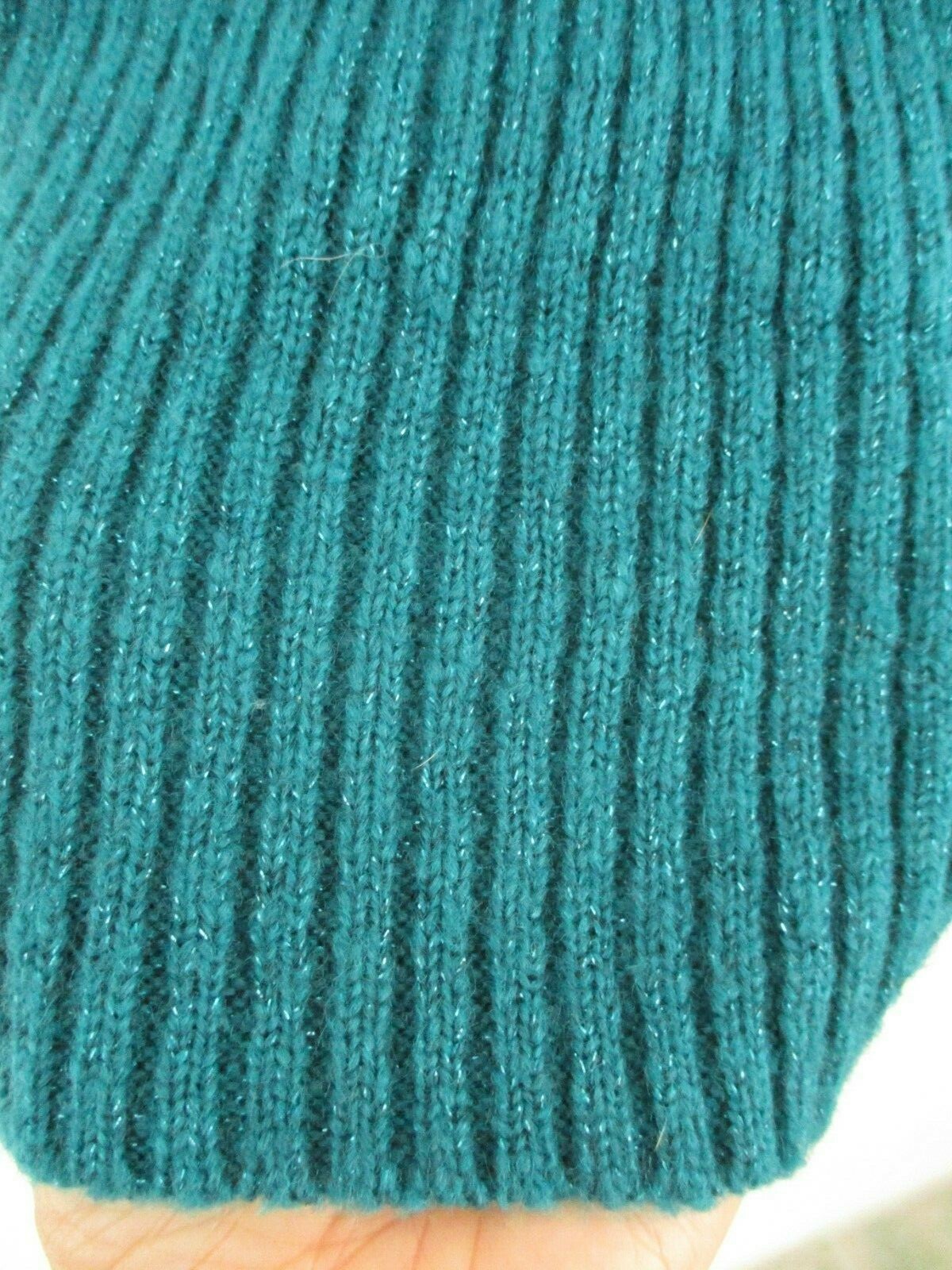Vintage 1980&rsquo;s A.N.A open Lace Knit Sweater Women Teal Size L 3/4 Kimono Sleeve