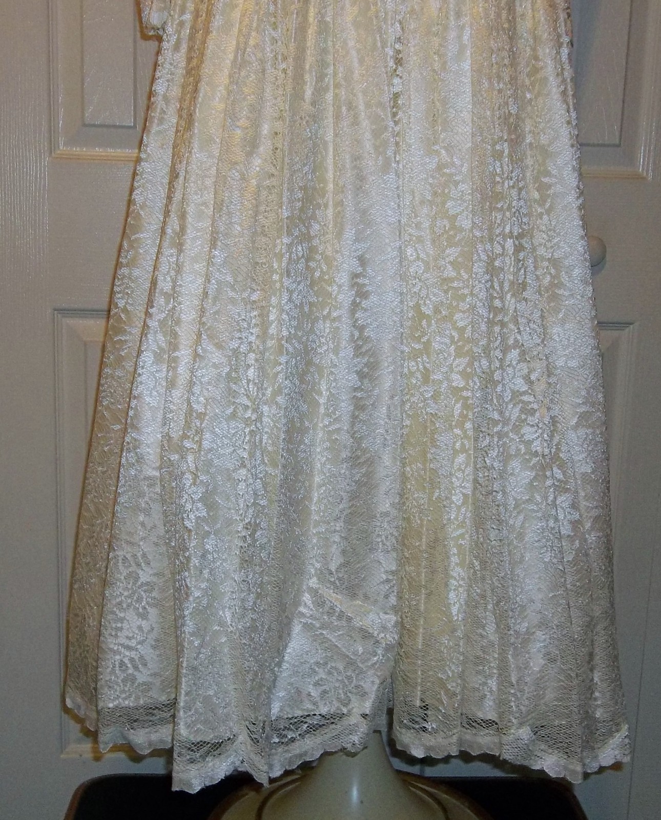 80s Vintage Jessica McClintock Ivory Lace Wedding Dress Tagged Size 18