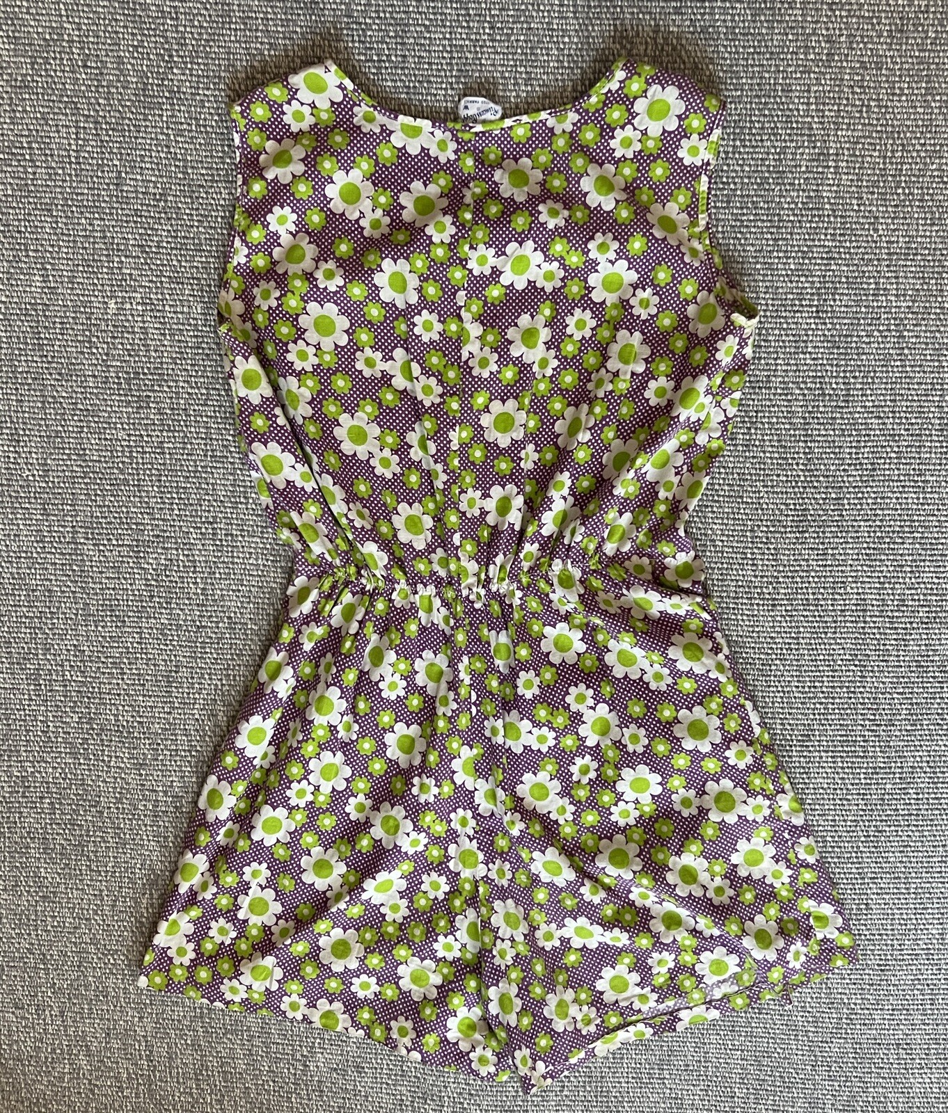 Vtg 1940s Princess Peggy Romper W/ Front Zip Sleeveless Rockabilly Floral XS 0/2