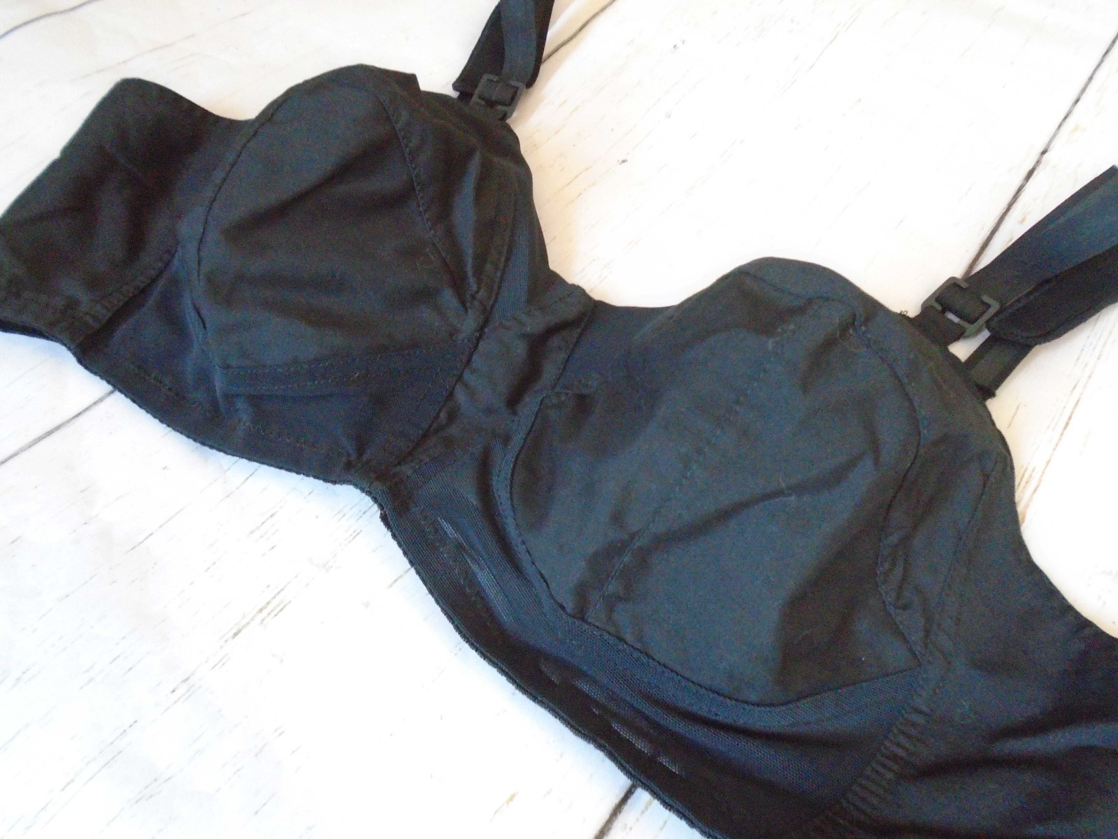 38B Black Cotton Wireless Unlined Vtg EXQUISITE FORM Bra #532 38B
