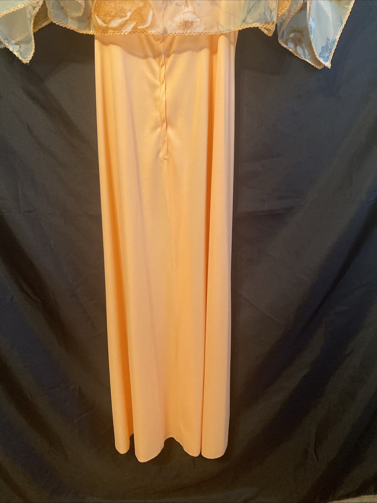 Vintage Union Made Long Sleeveless Summer Dress Peach With Floral Over Shirt