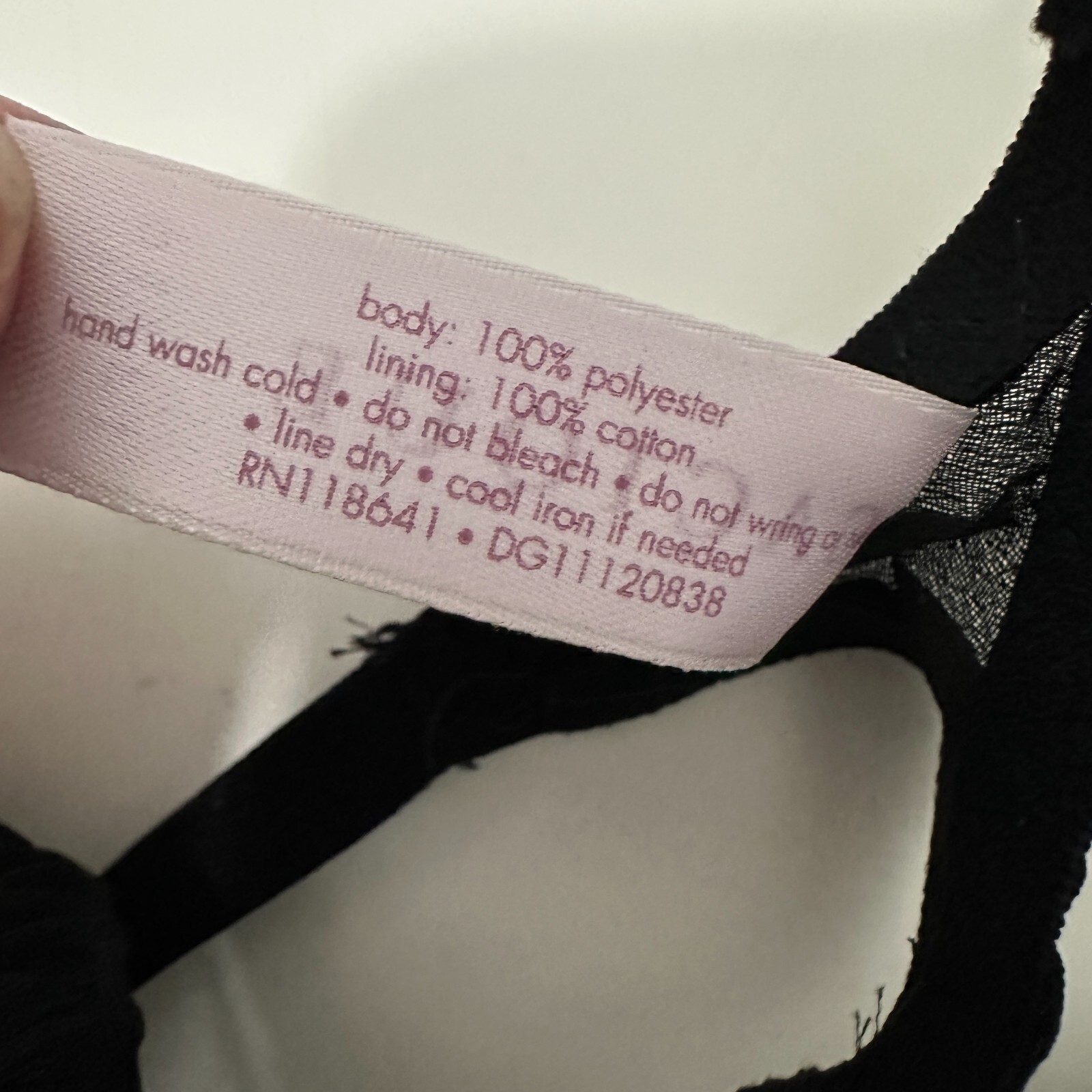Cacique Thong String Panty Size 14/16 Black Sexy T-Back Lined Sheer Beach Summer