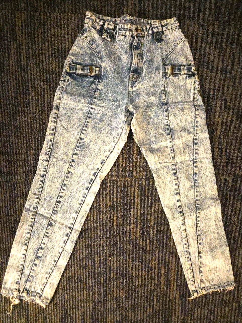 Vtg 80s Women&rsquo;s Don&rsquo;t Stop STONE WASH Jeans 30 In Waist Destroyed No Stretch