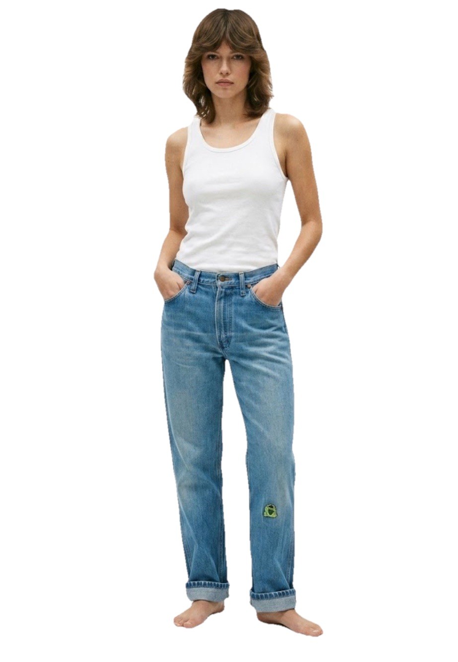 Vintage Wrangler 1970s Jeans USA Scovill Zipper Boho Patch Faded Hippie 29×29