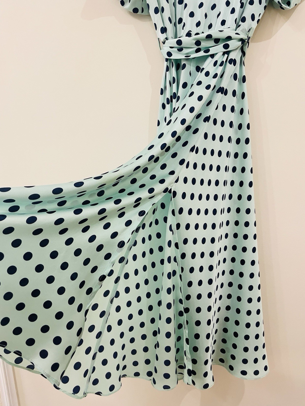 Vintage Escada by Margaretha Ley Silk Dress Polka Dot Pattern Made in Italy
