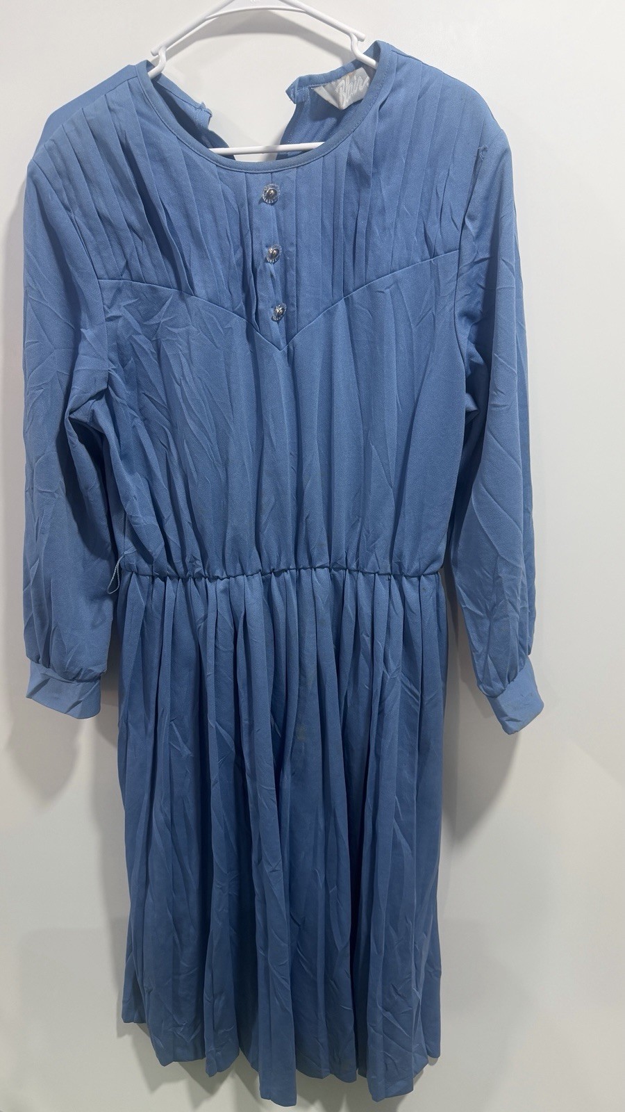 Vintage 80&rsquo;s Blair Women&rsquo;s Dress Blue Boatneck long sleeved size small