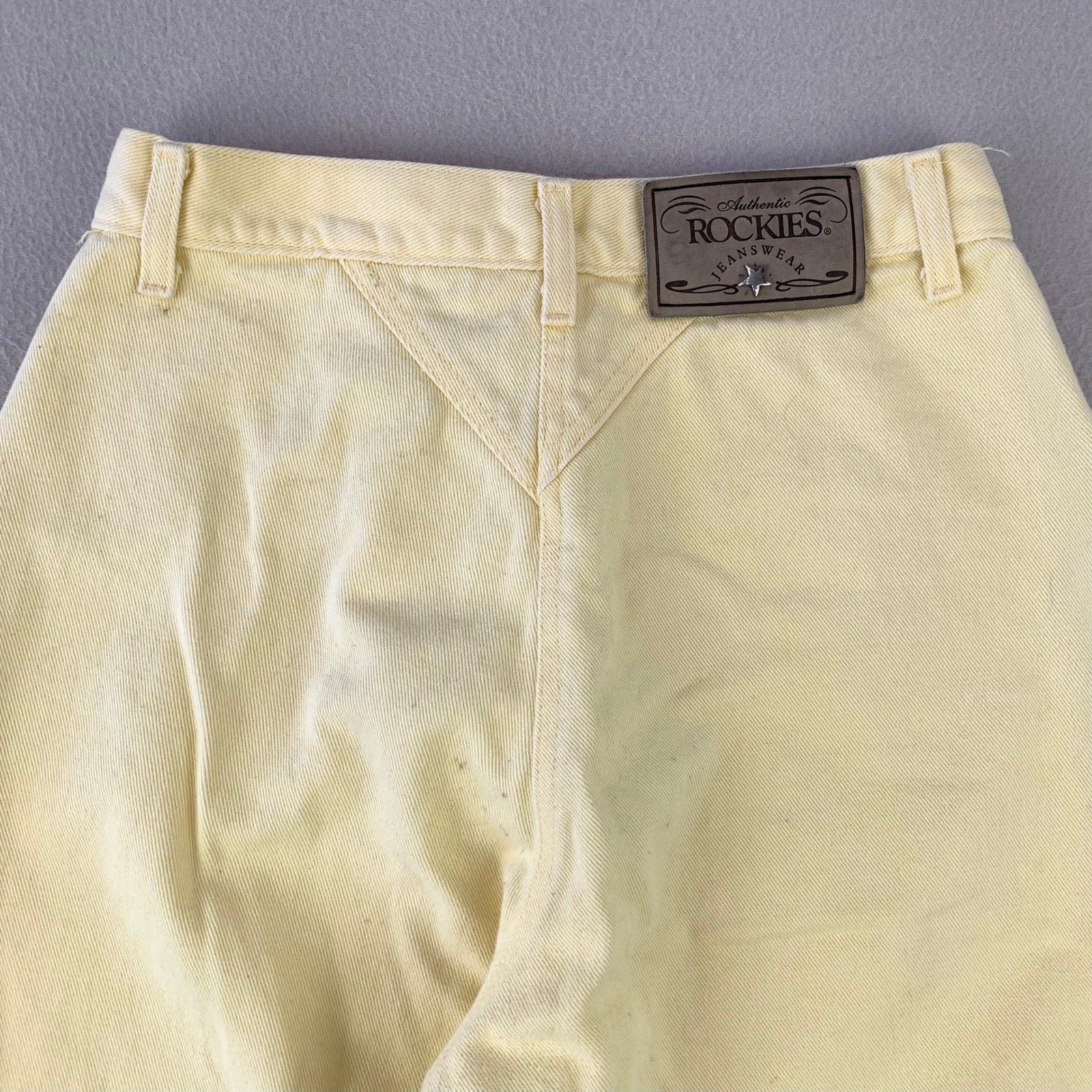 Vintage Rockies No Back Western Jeans Women 30/11 Yellow Denim High Rise Studs