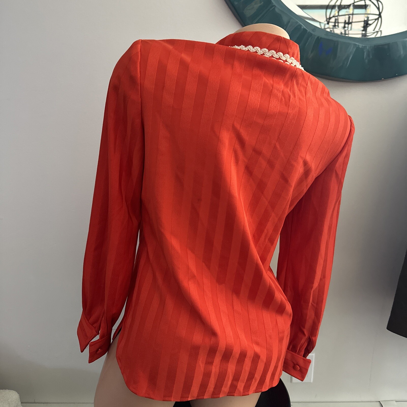 Vintage PARADE New York Dress Shirt Size 12 Button Down Red Design Collar
