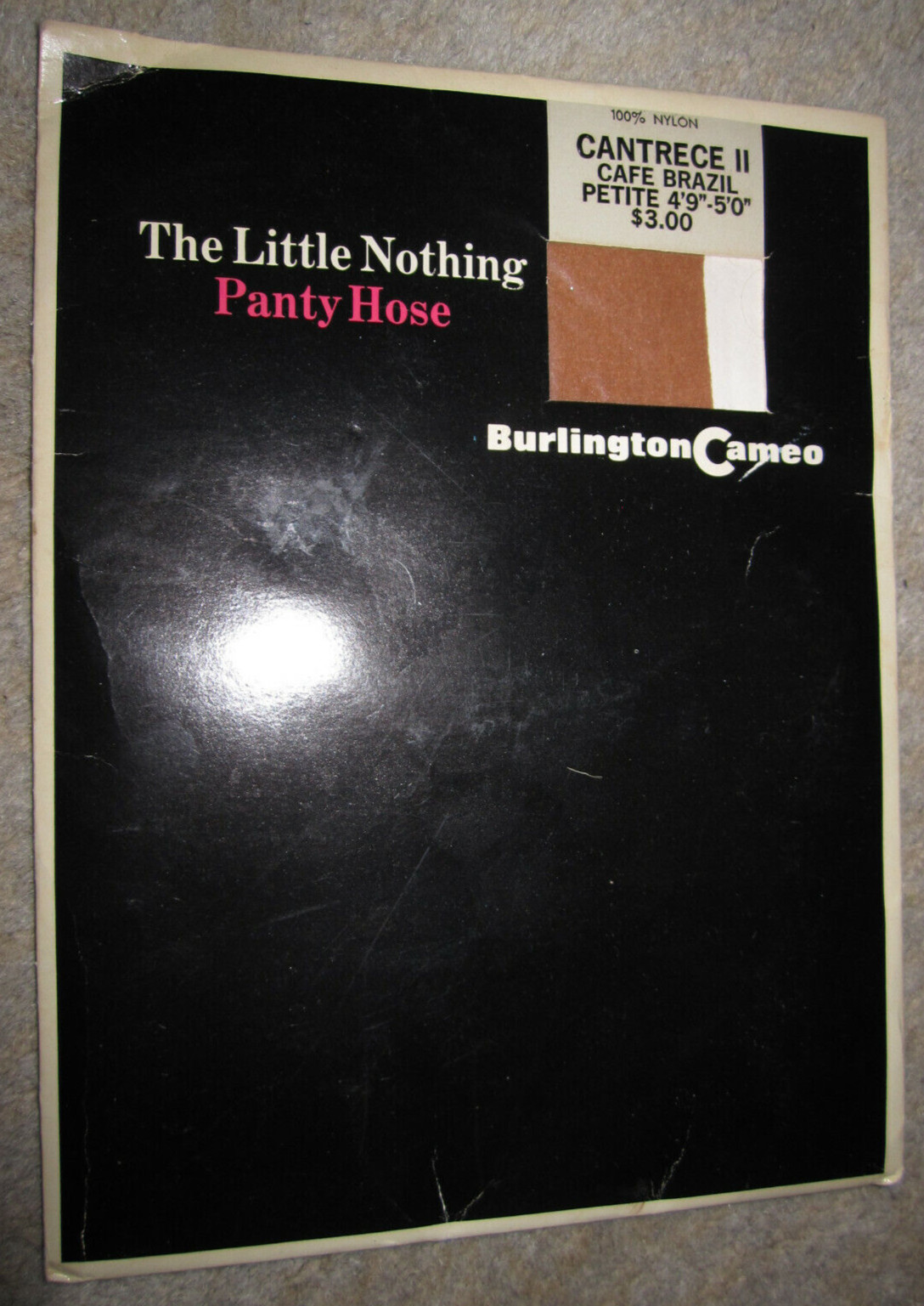 NOS Vtg Burlington Cameo The Little Nothing Panty Hose, Cantrece II Cafe Brazil
