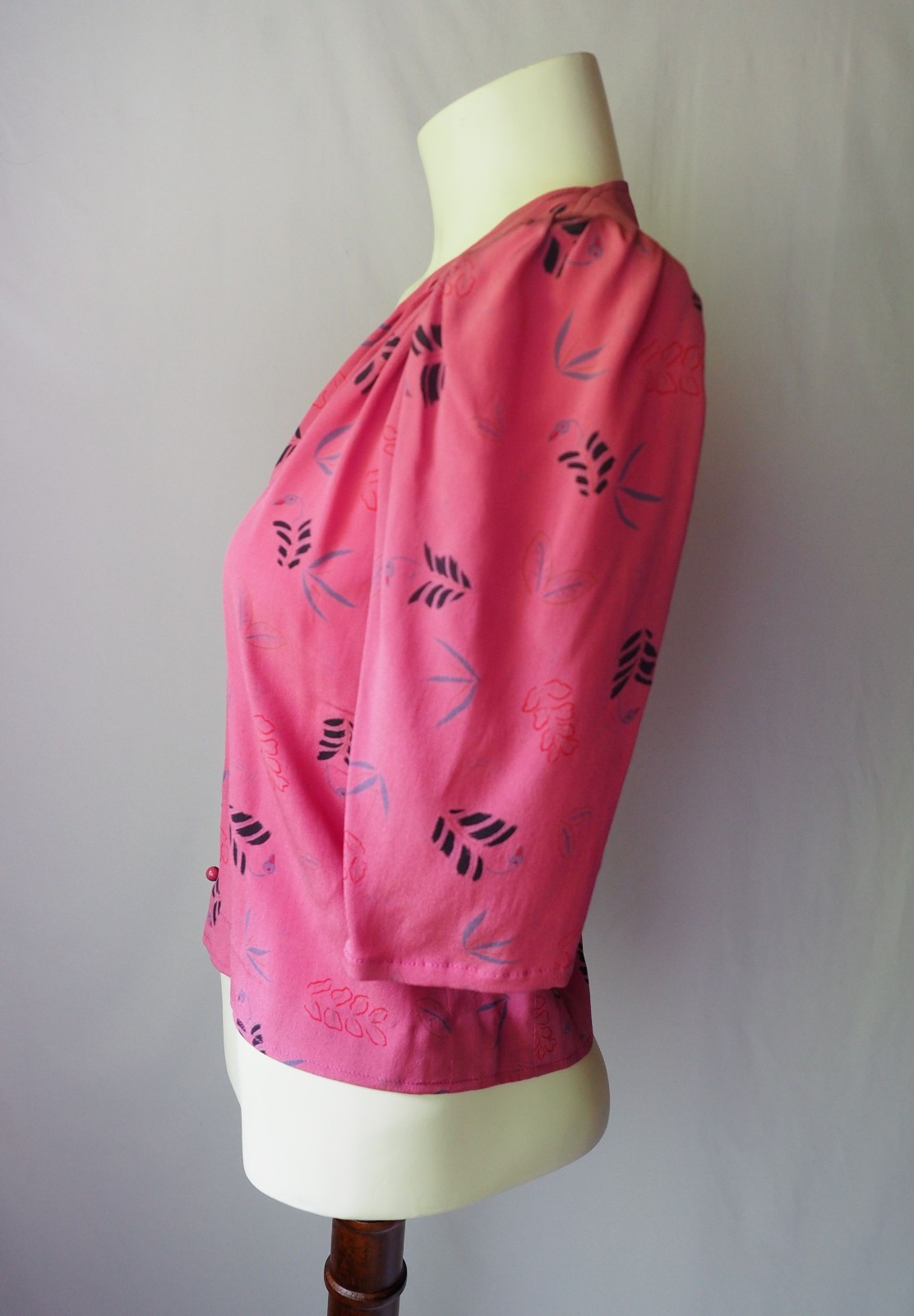 Vintage Ungaro Parallele Paris Ungaro Boutique 100% Silk Crop Top Italy Pink 6