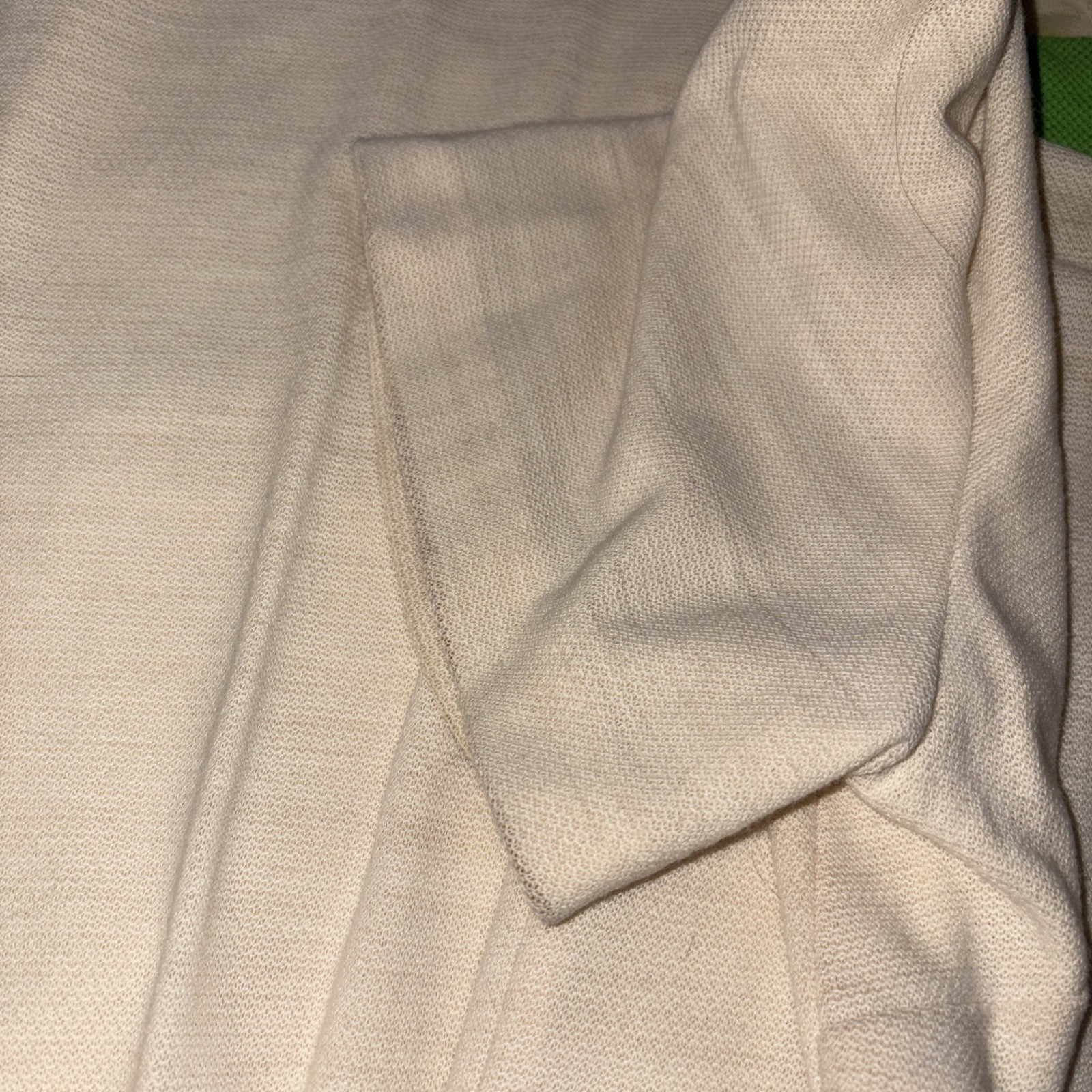 Vintage 1960’s Mod Style Knit Shift Dress Cream & Lime Green Size 16