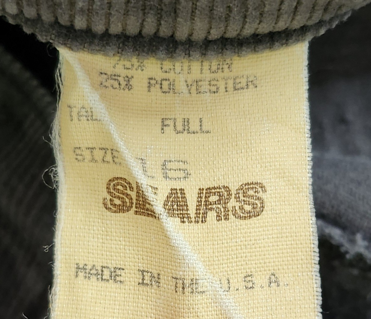 Sears Womens Vintage Gray Corduroy Pants Size 16