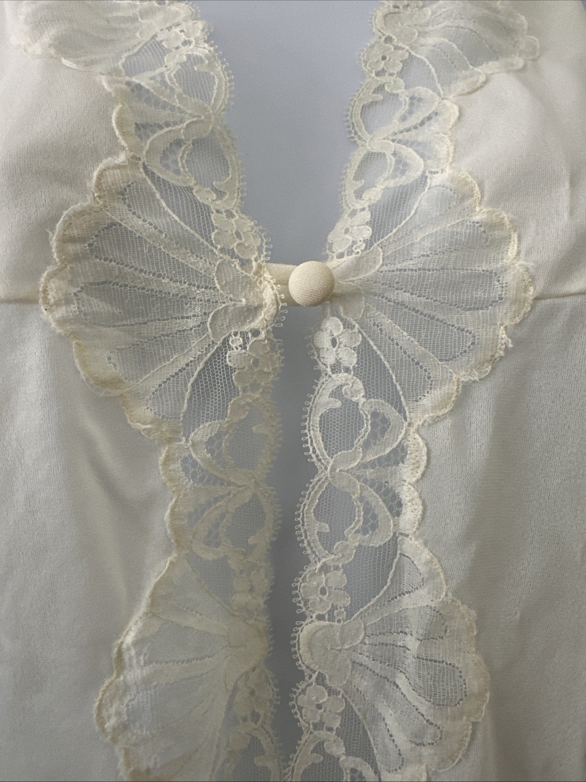 Vintage EMILIO PUCCI Formfit Rogers Ivory Lace Sleeveless Nightgown Medium