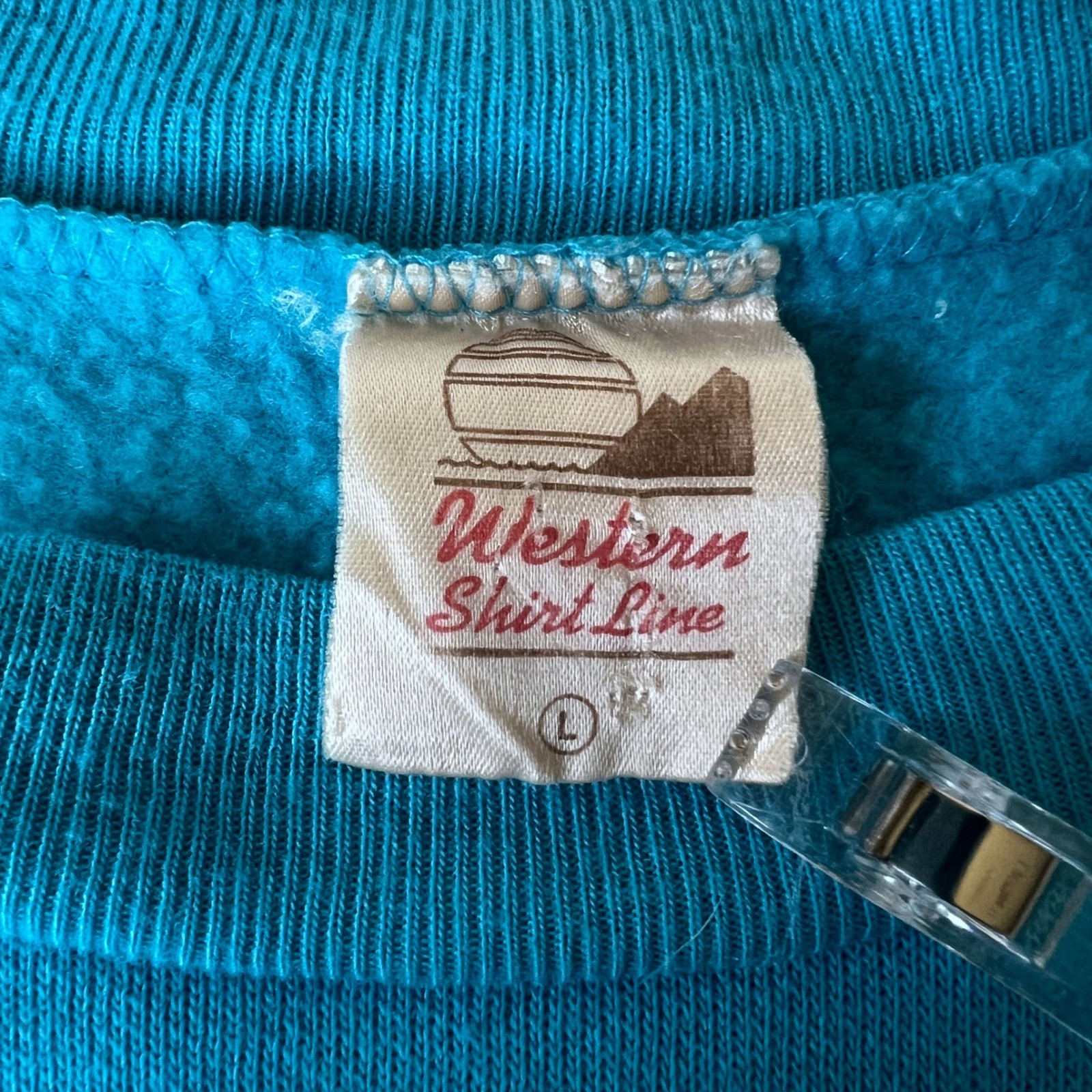 Vintage Park City Utah Teal Graphic Sweatshirt Fleece Lined Crewneck Size Large