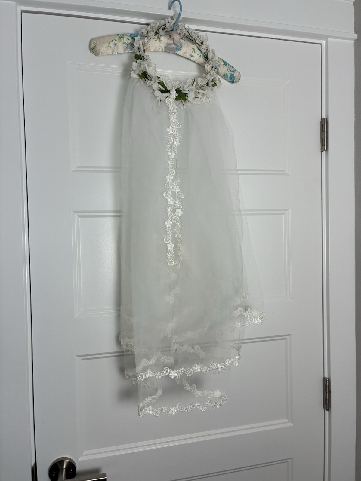 VTG ILGWU Victorian Wedding Dress Gown Sweetheart Neck with Train/Veil 8 Ivory