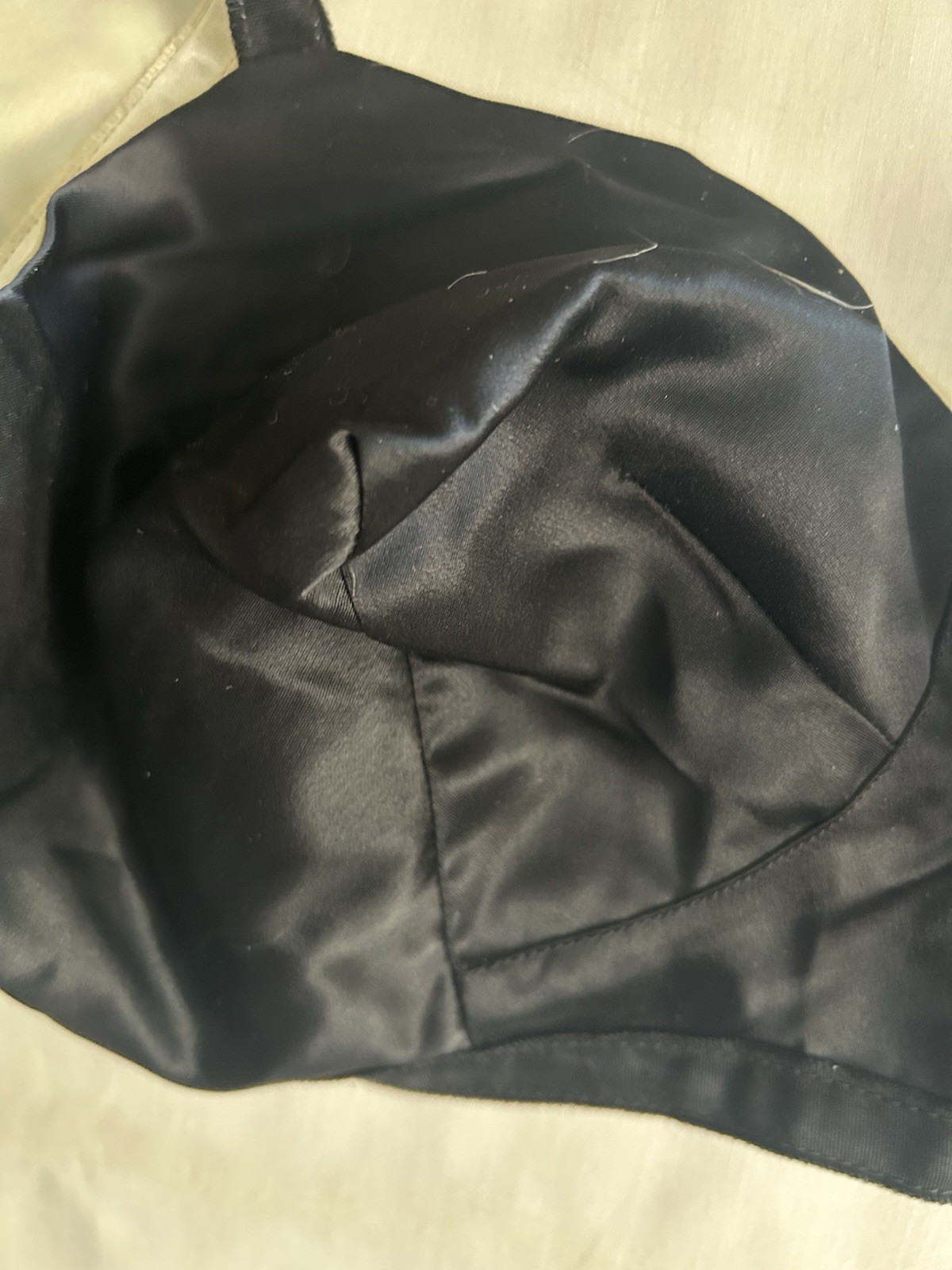 Vintage Bra Lovable Black Rayon 38B