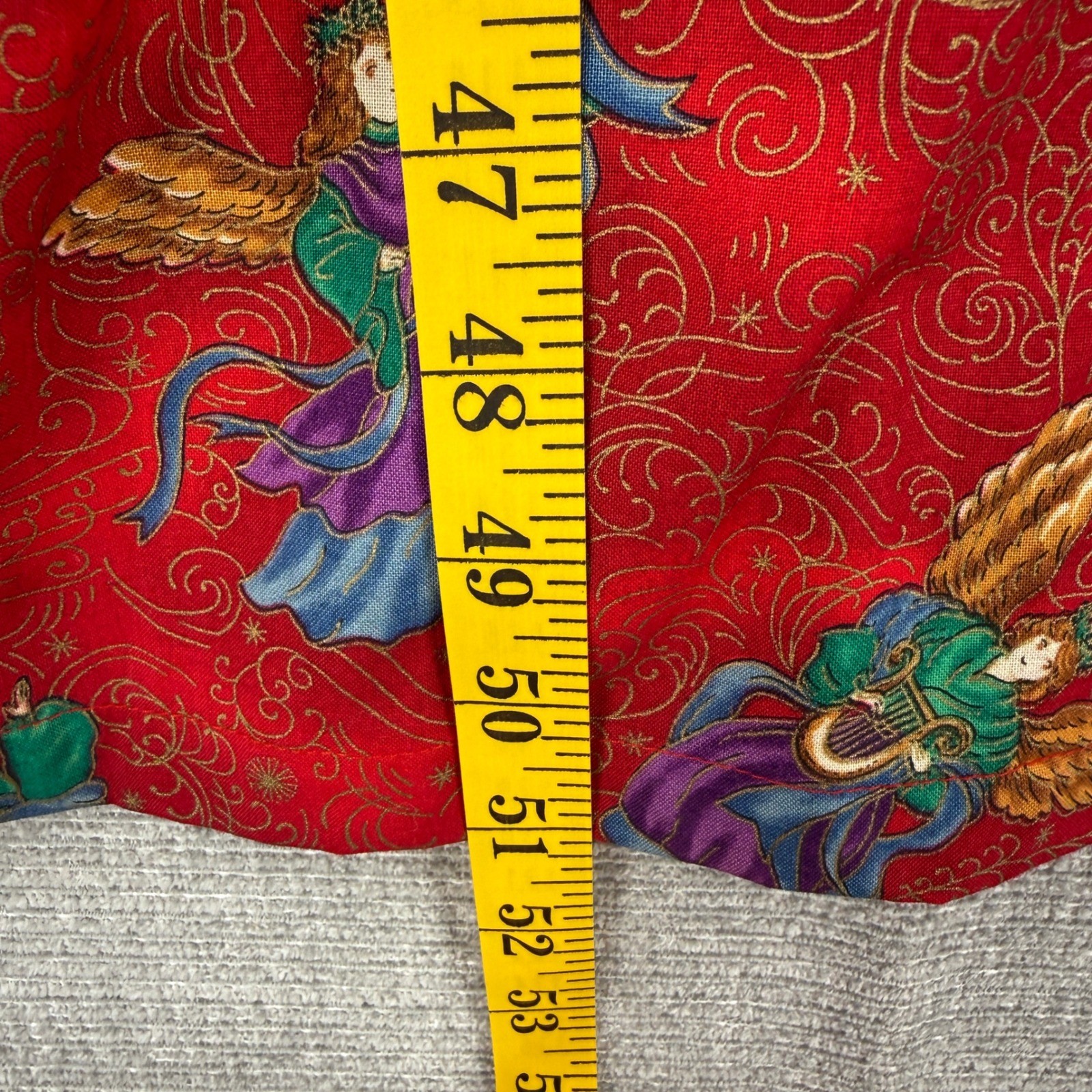 Vintage Dock of the Bay Dress Women M Red Cotton Angel Christmas Maxi Christmas