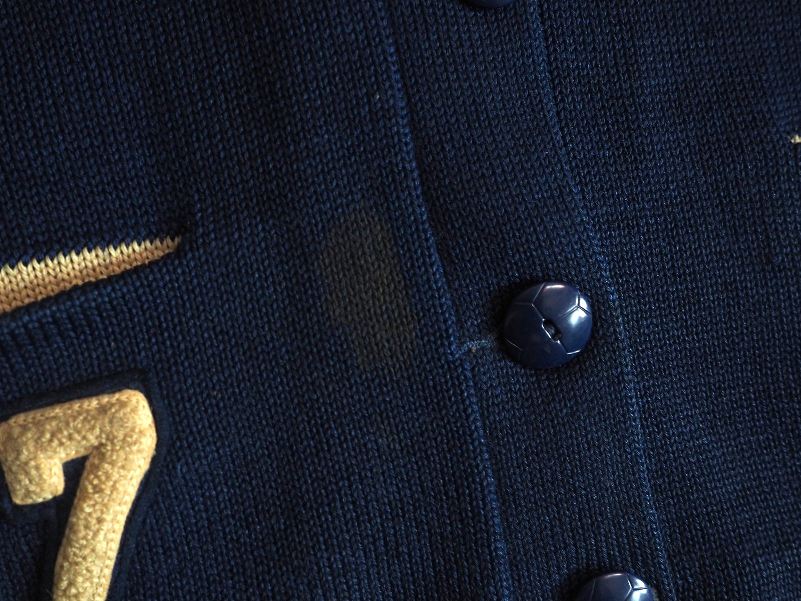 VTG 50s Octonek Seattle Navy Blue Button Wool Varsity Letterman Sweater Womens S