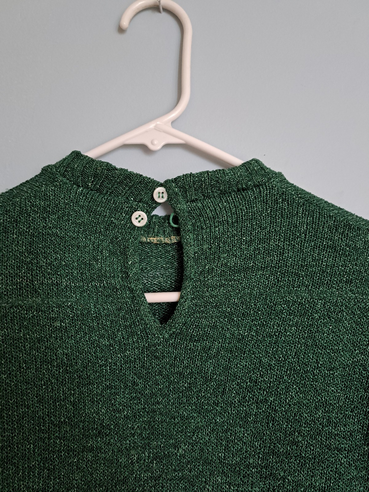 Vintage Womans Metalic Green Pullover Sweater * Lurex? Nice * small? See Pics
