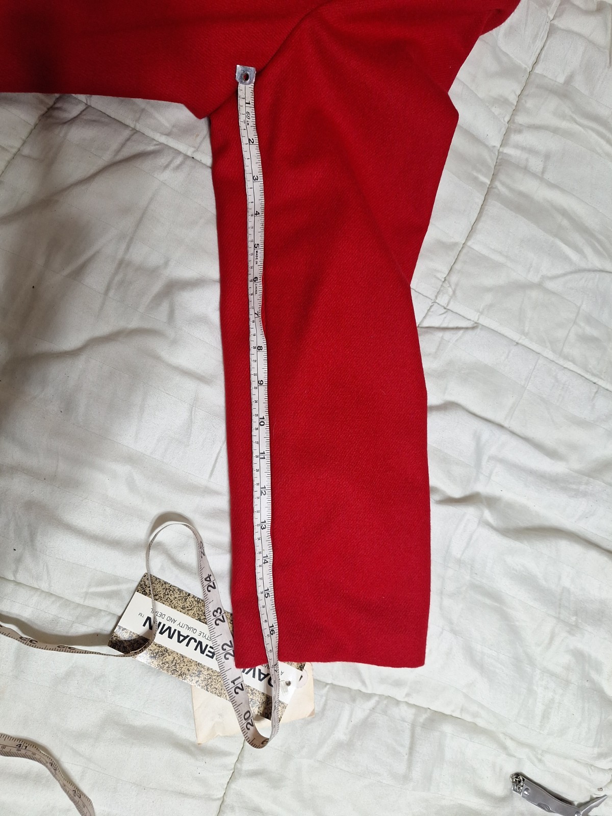 New Vintage David Benjamin Oversized Long Blazer Wool 18 Red Womens 90s Jacket