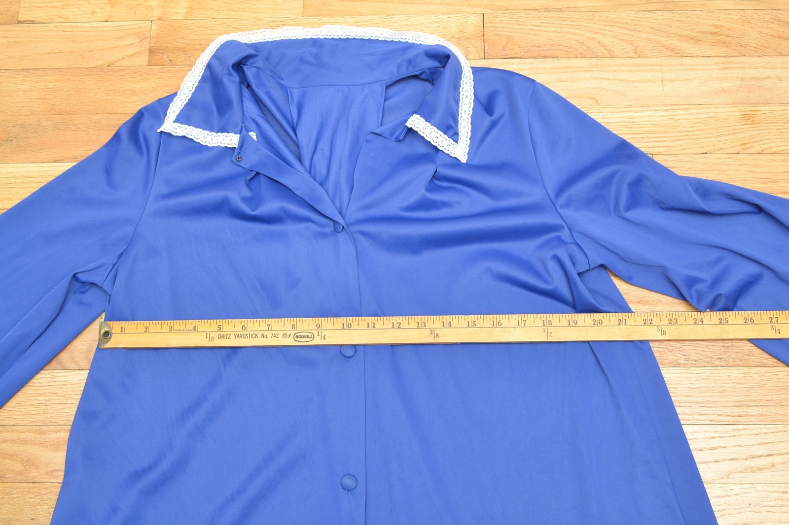 Vanity Fair Nightgown Set Robe & Gown Blue Sz 40 Nylon Antron III USA Made VTG