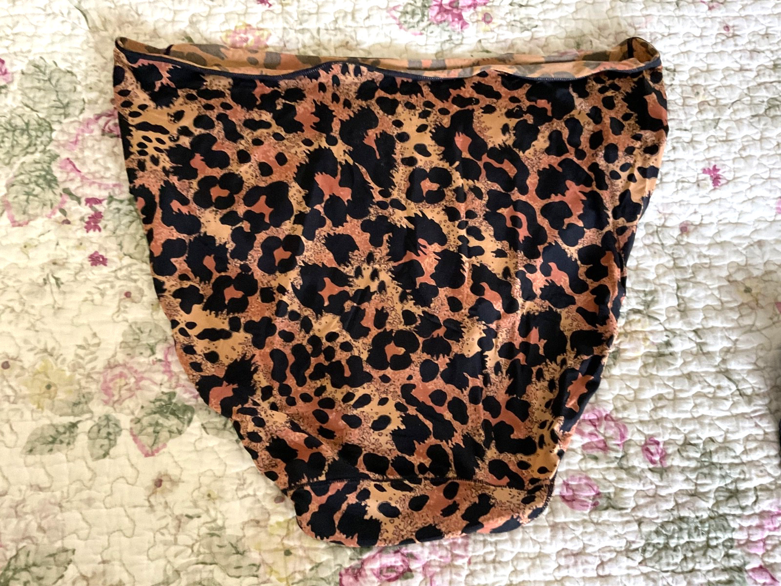 Vtg. Panties Second Skin Stretch Satin Nylon Bikini High Cut Leg Panty Size L-XL
