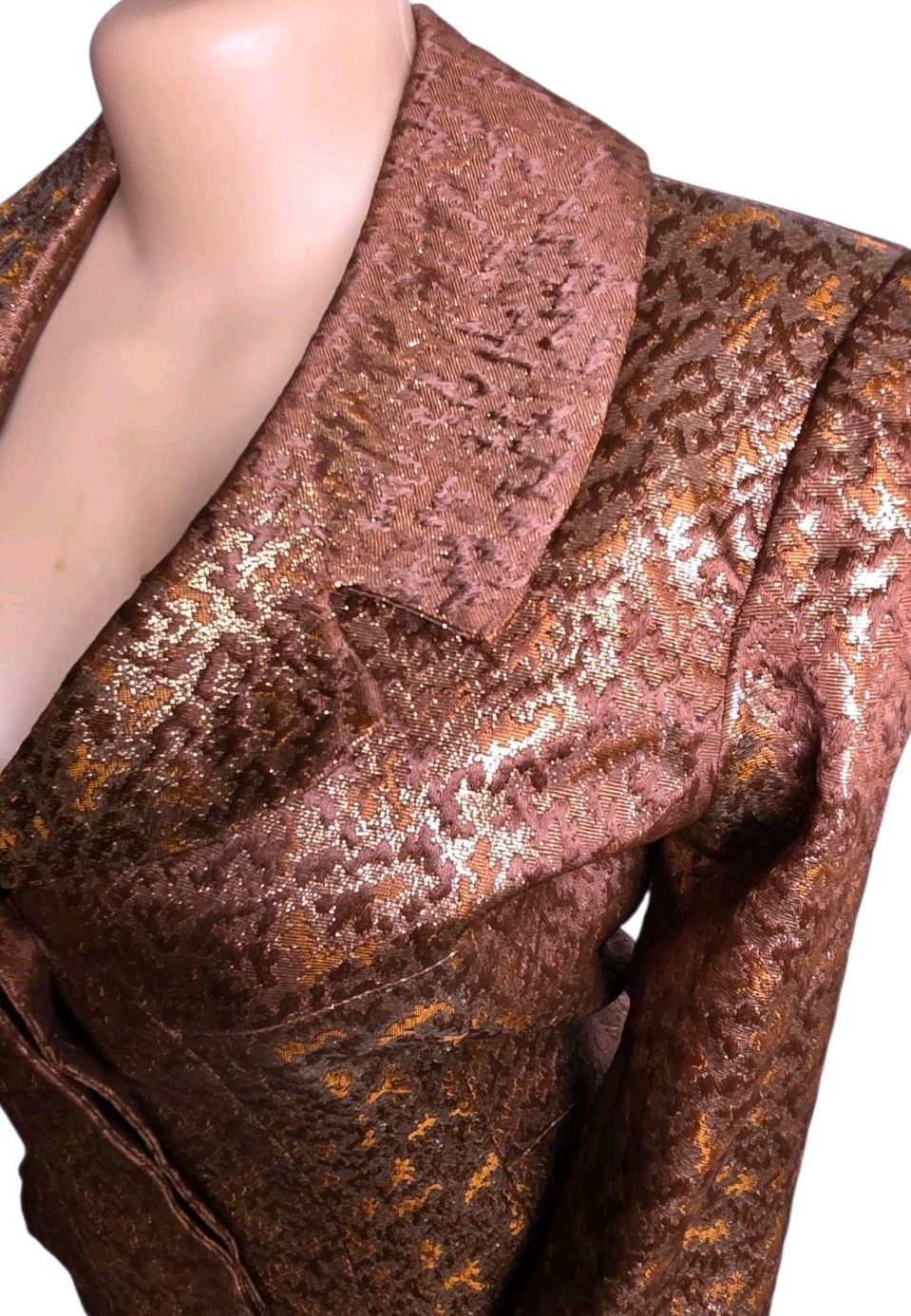 Vtg 80s Neiman Marcus Exclusive Metallic Brocade Skirt Suit Women 4 Dynasty Glam