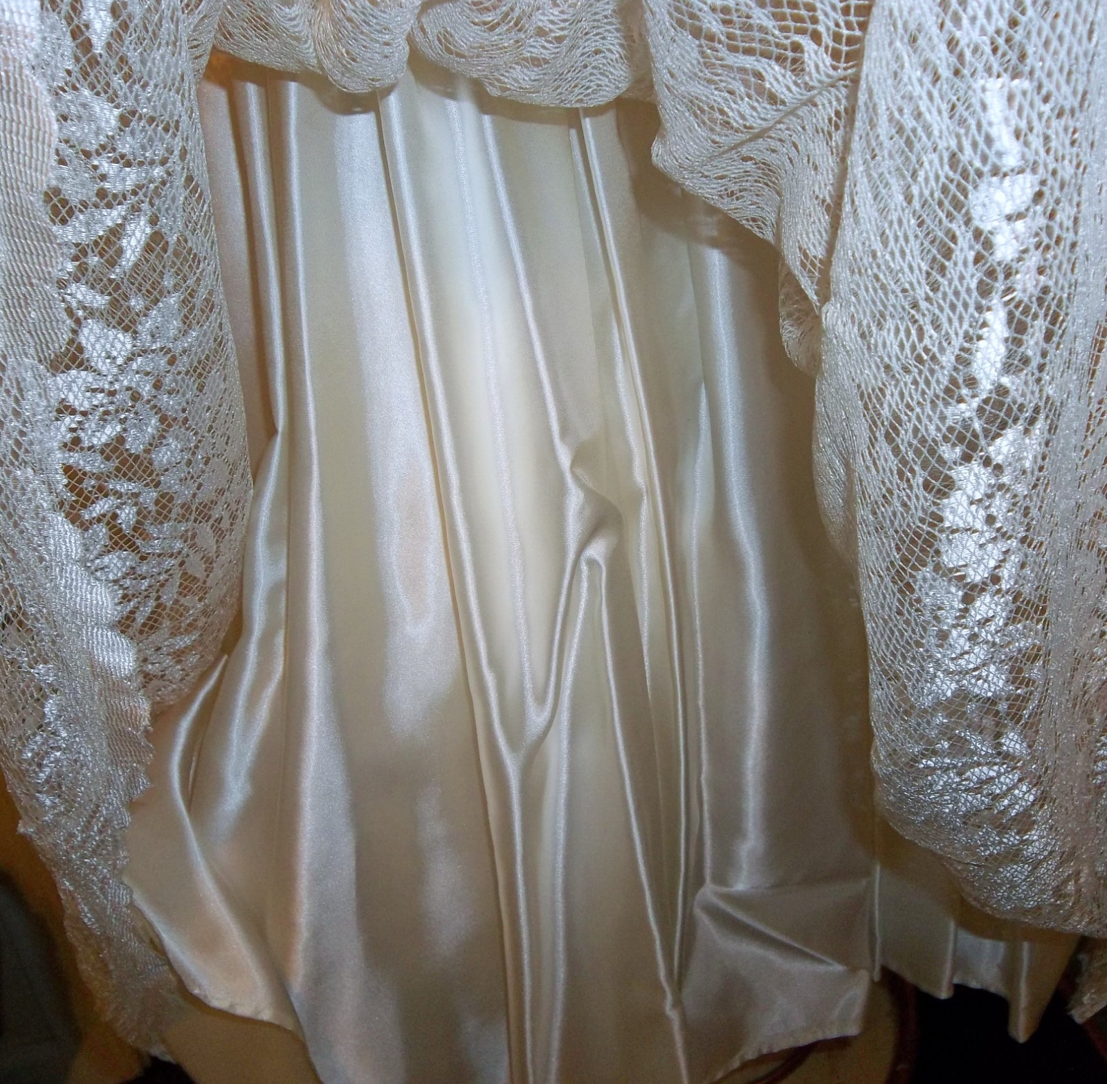 80s Vintage Jessica McClintock Ivory Lace Wedding Dress Tagged Size 18