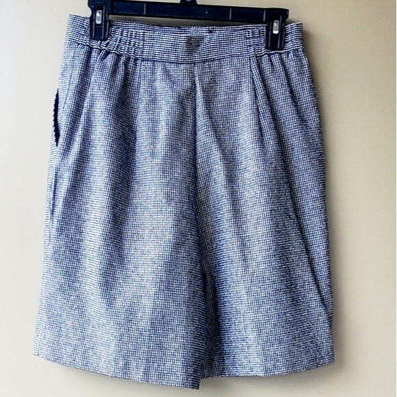Vintage Joan Leslie Houndstooth Wool lined High waisted Pleated Wide leg Shorts