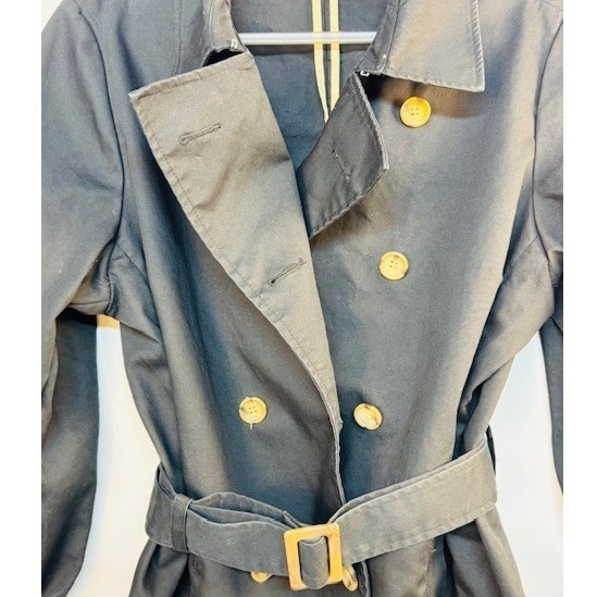 Old Navy Vintage Fall 2003 Black Double Breasted Belted Trench Coat XL Reined