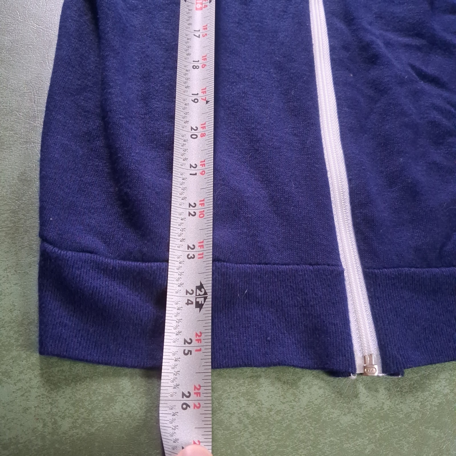 Vintage 70s 80s Track Jacket Small Navy Blue Red White Stripe Creslan Acrylic