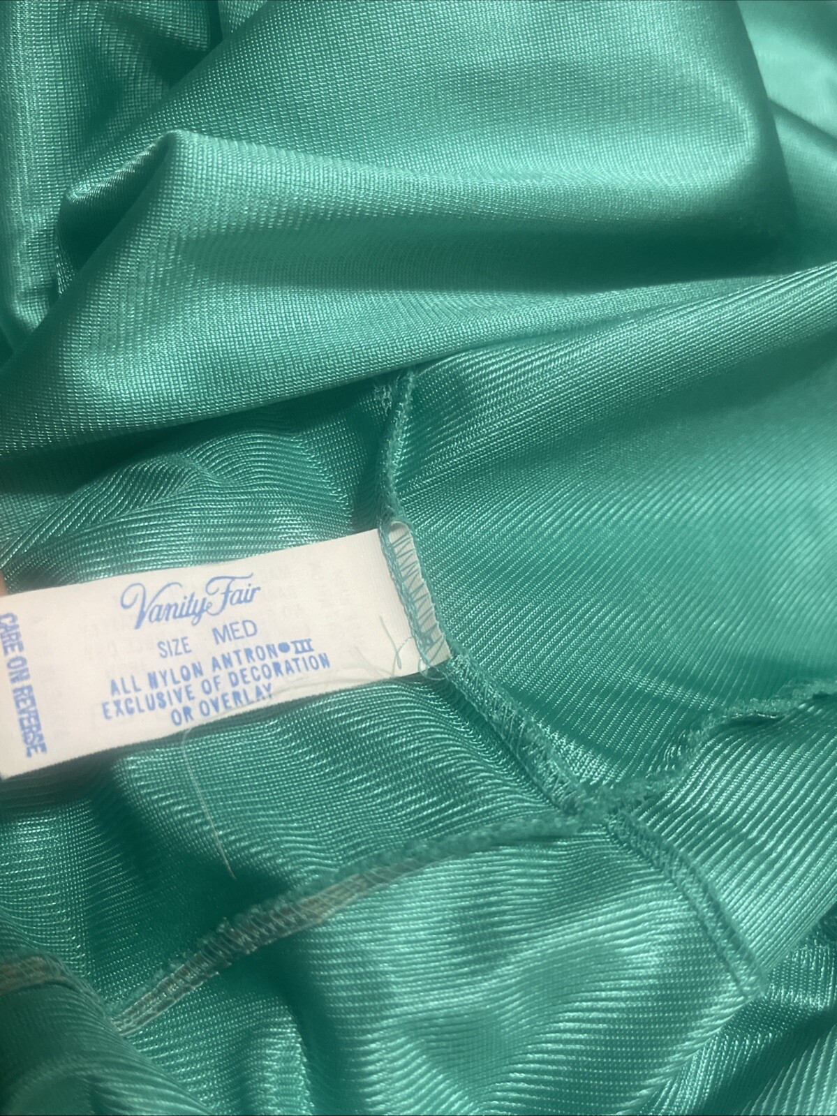 Vintage Vanity Fair Robe Peignoir Dressing Gown Womens M Flutter Teal Boudoir We