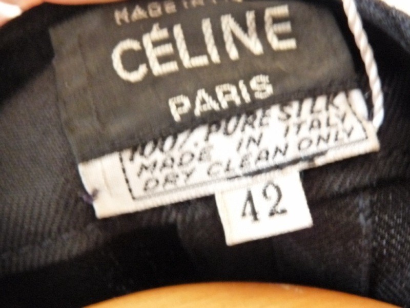 CELINE black silk jacket size 42 (12382)