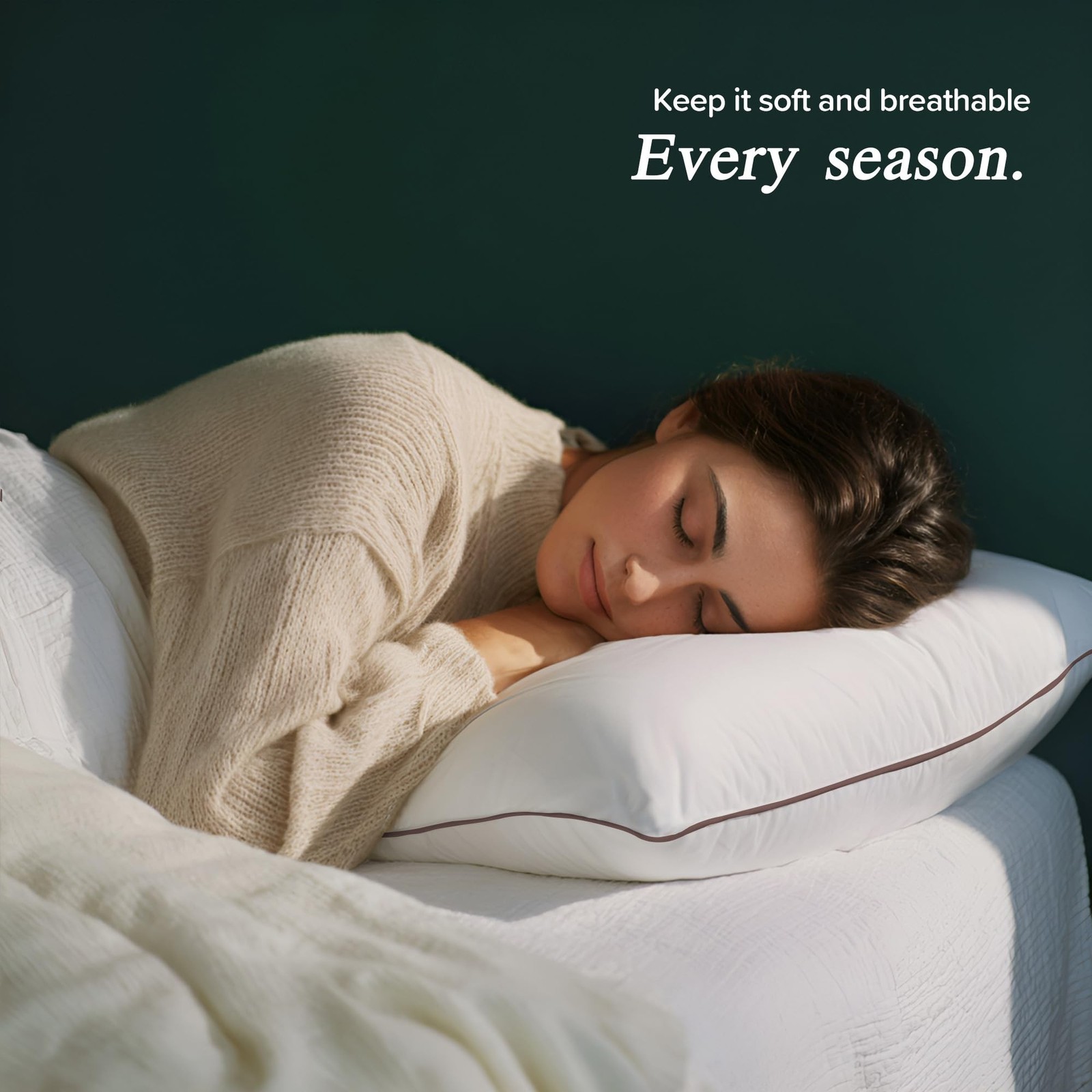 puredown® Made in USA Goose Feather Down Pillows, Standard Size Set of 2, 1