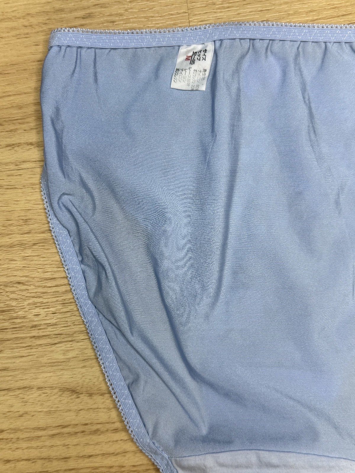 Vintage Powder Blue Nylon Panties High Waist Sissy Bikini Silky Lace Brief Sz.5