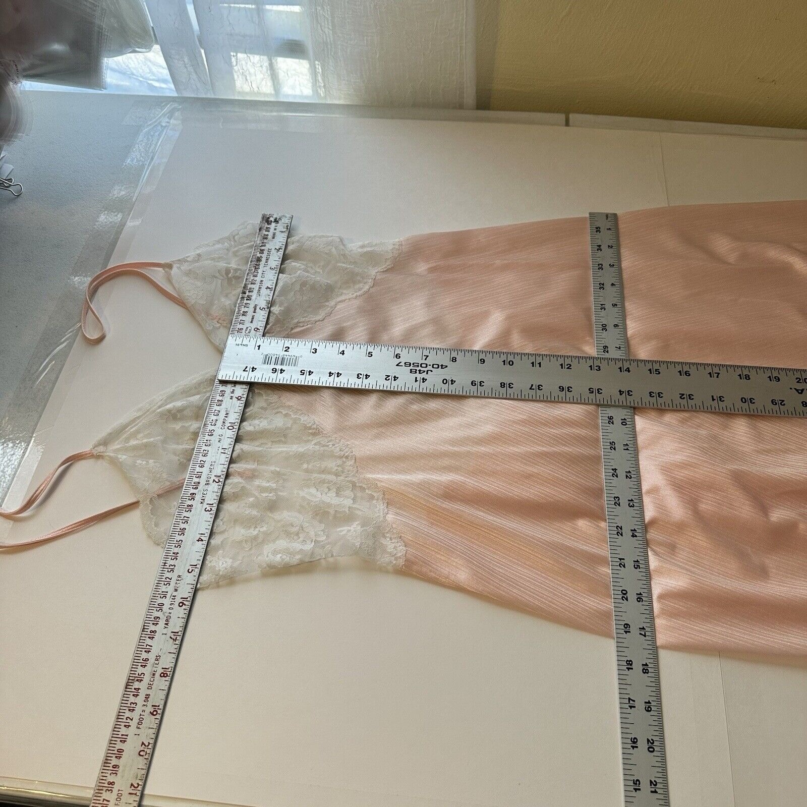 Vtg Miss Elaine Nylon Lace Nightgown Robe Set Womens Neglige Union Made Medium