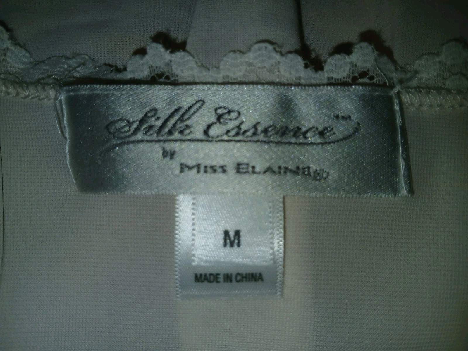 Vintage Miss Elaine Pink Soft Sheer Nylon Floral Lace Babydoll Nightgown M EUC