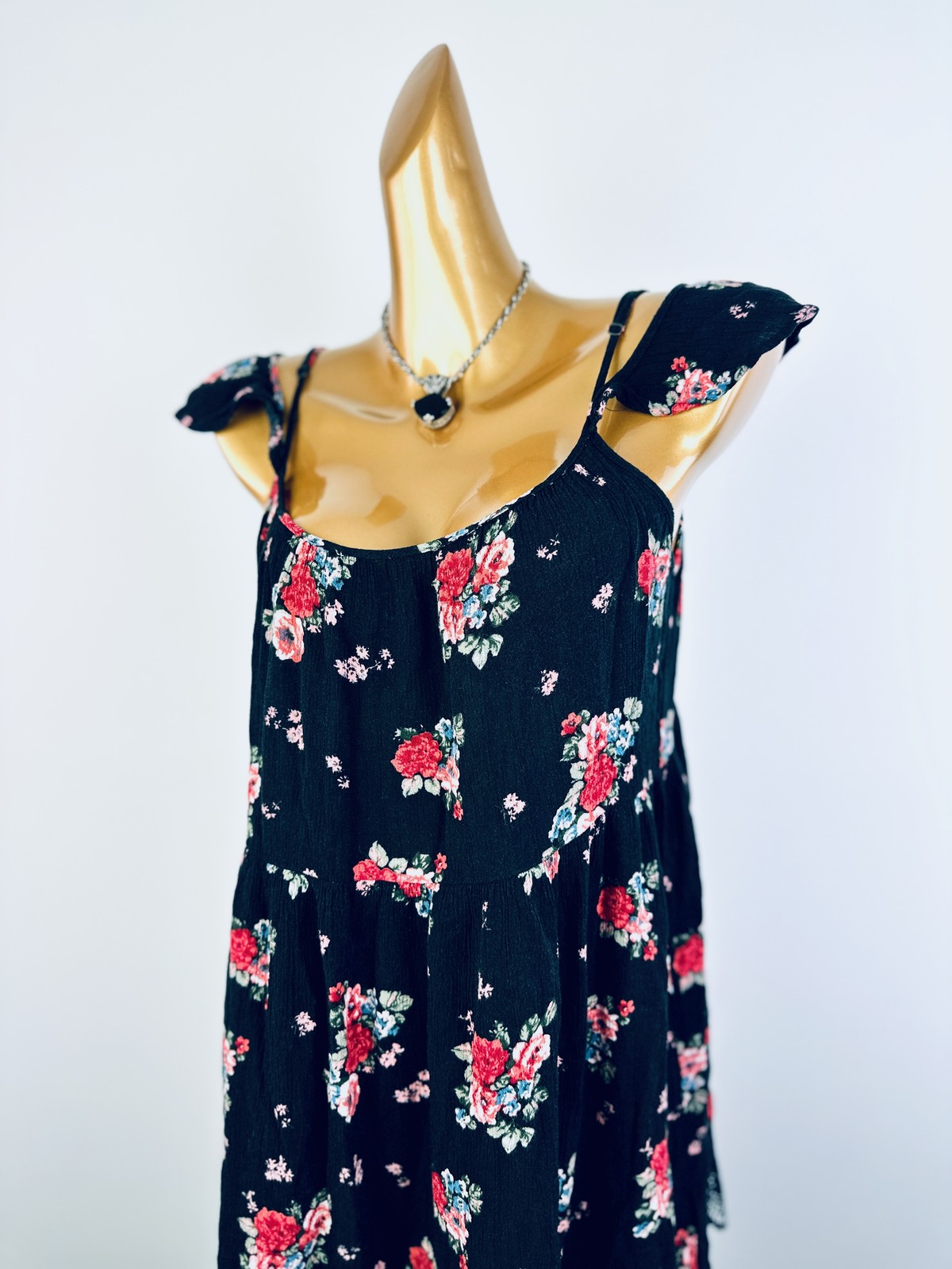 Vintage VTG 90s grunge dress floral print prairie mini sundress