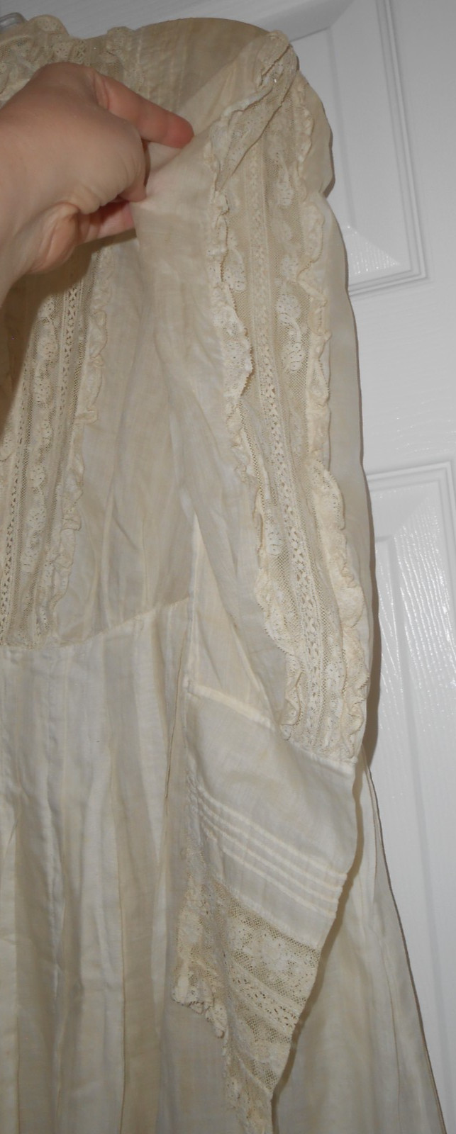 Vtg 1890s 1900s Victorian Edwardian DAY DRESS Lace Lawn Cotton FINE Handmade