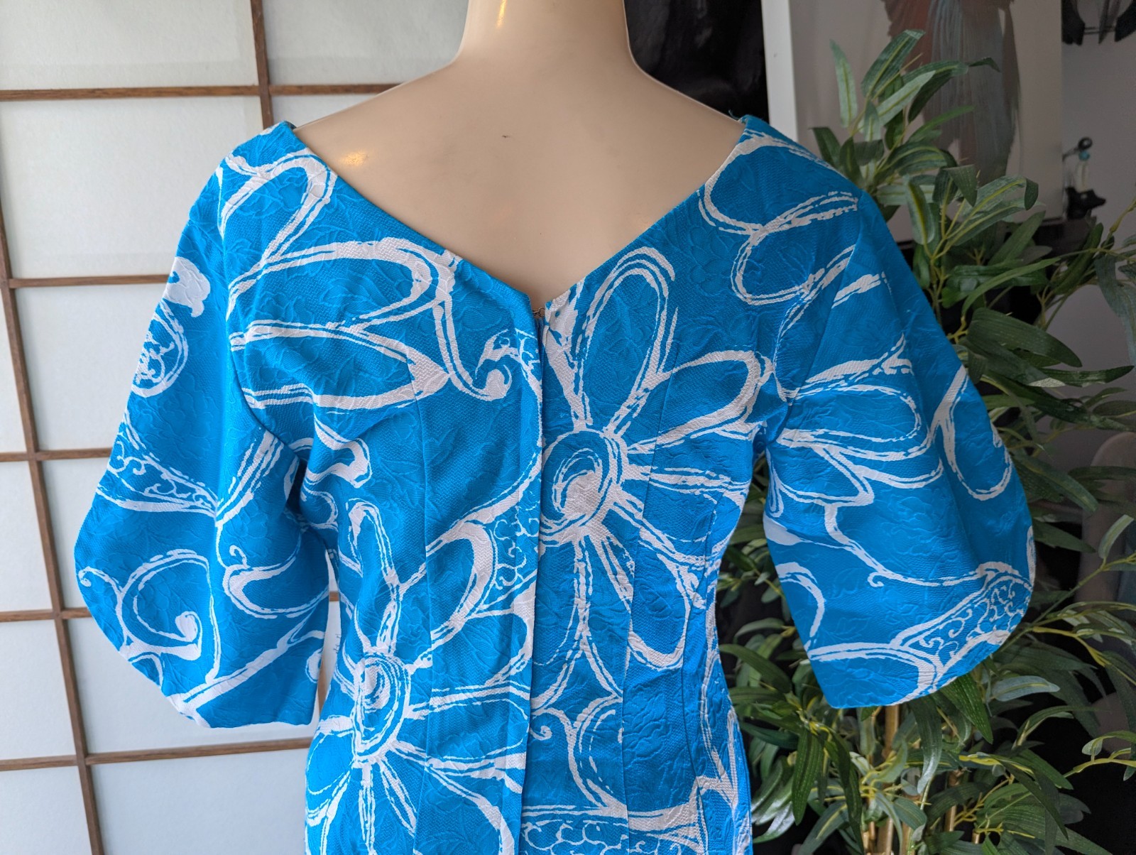 Vtg 60s MCINERNY By SYDNEY Honolulu Traditional Floral Maxi Dress Sz Modern Sz S