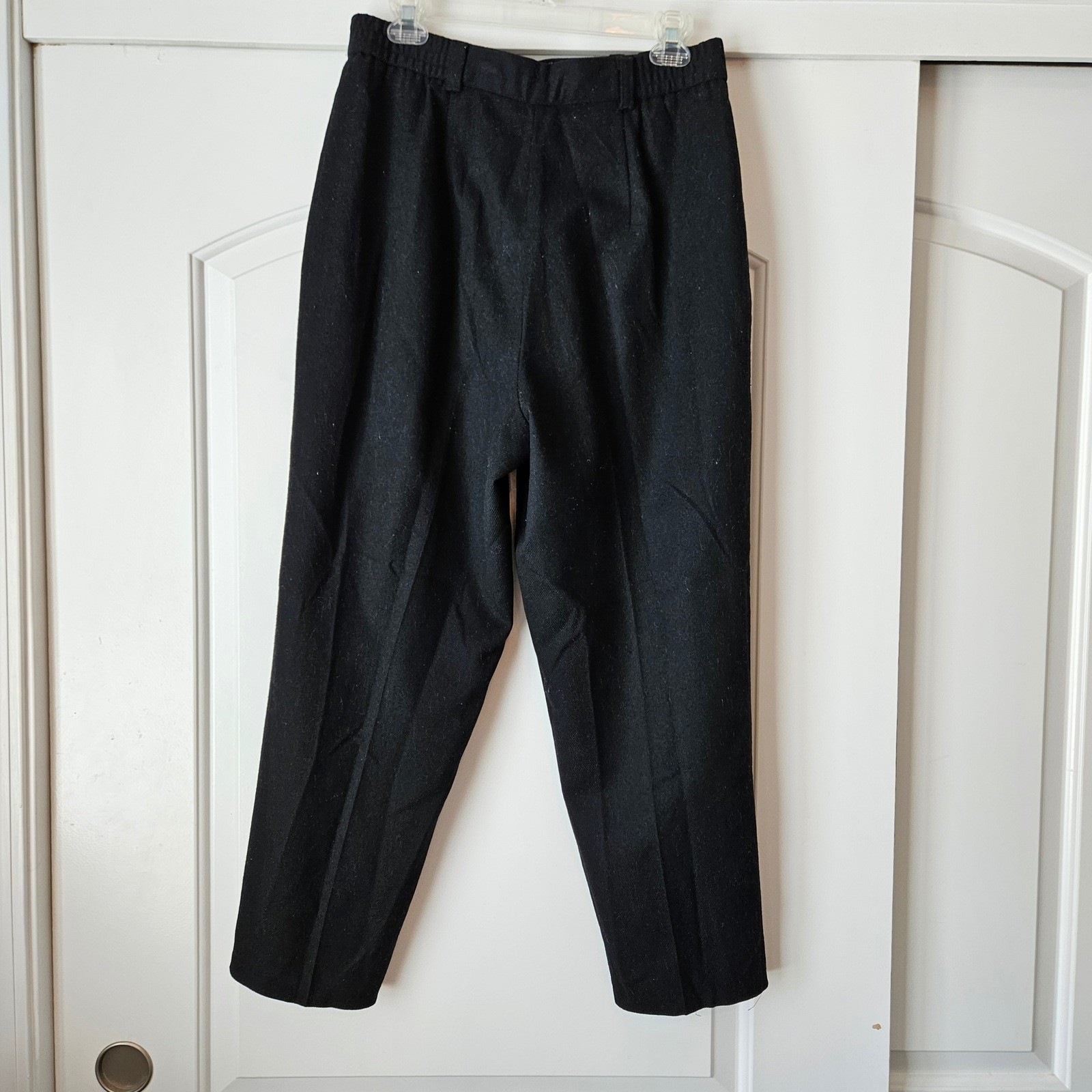 Vintage Norton McNaughton 100% Wool Dress Pants Pleated High Waist Black Classic