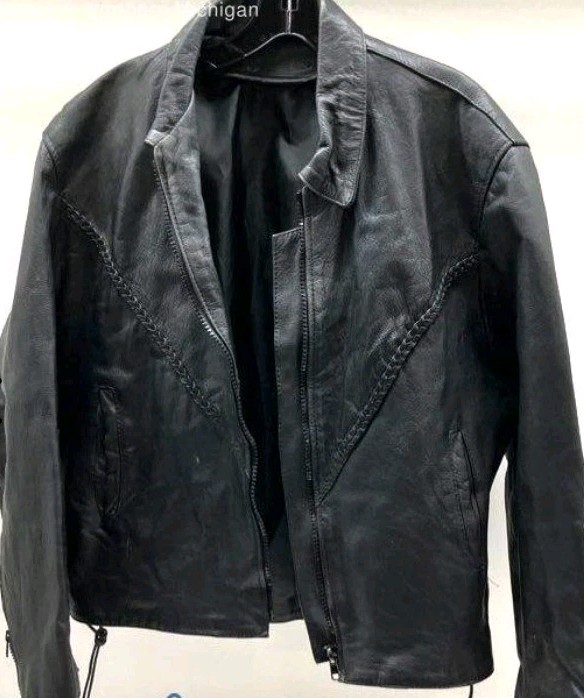 Vintage 90&rsquo;s Women&rsquo;s Black Leather Motorcycle Jacket SZ 2XL
