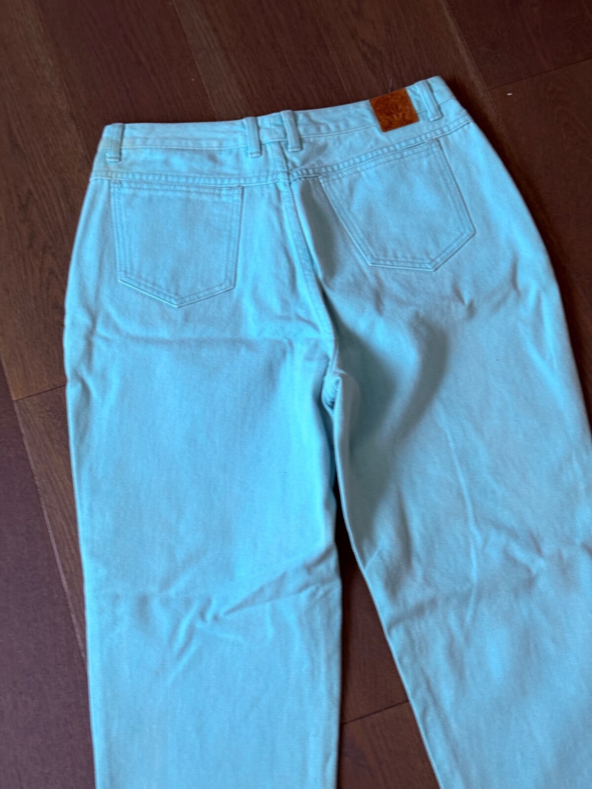 Vtg 80s Original IV Life Jeans in aqua blue with a 32&Prime; Waist/29.5&Prime; Length