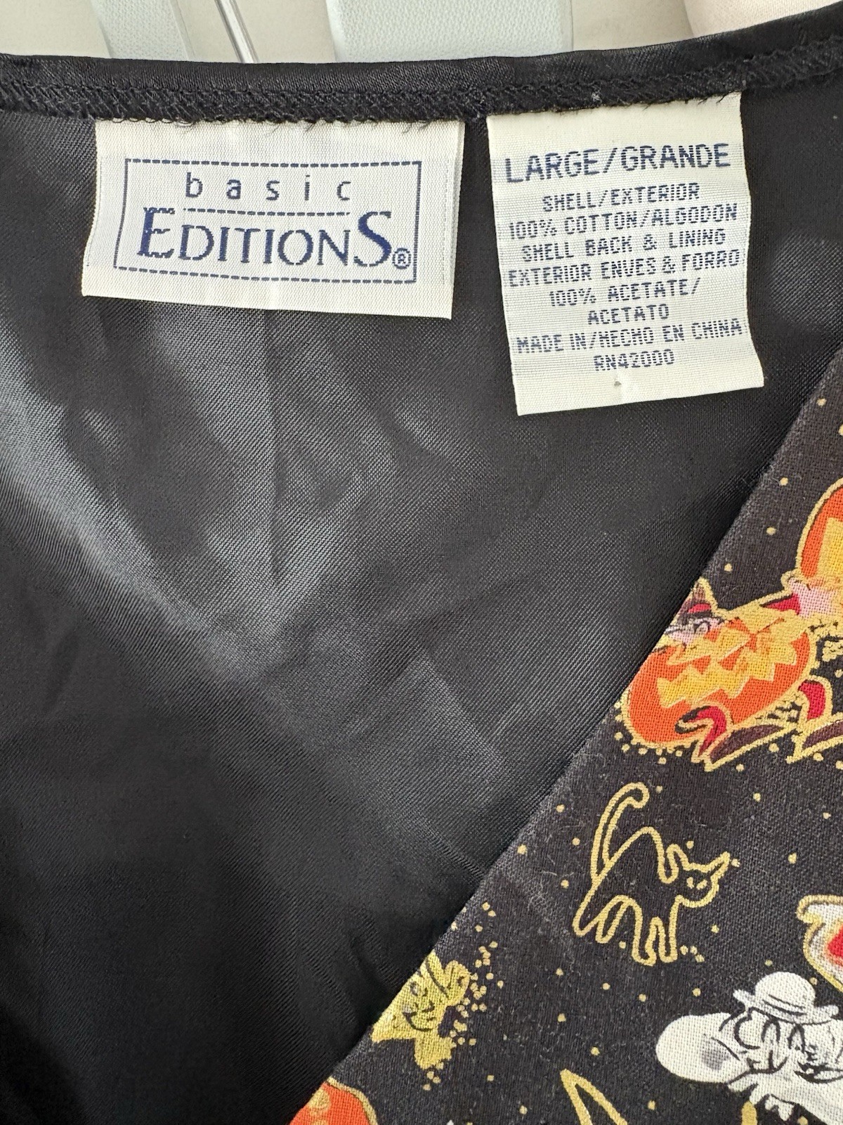 Vintage 1990s Basic Editions Halloween Vest Witch Pumpkins Ghost Sz Large