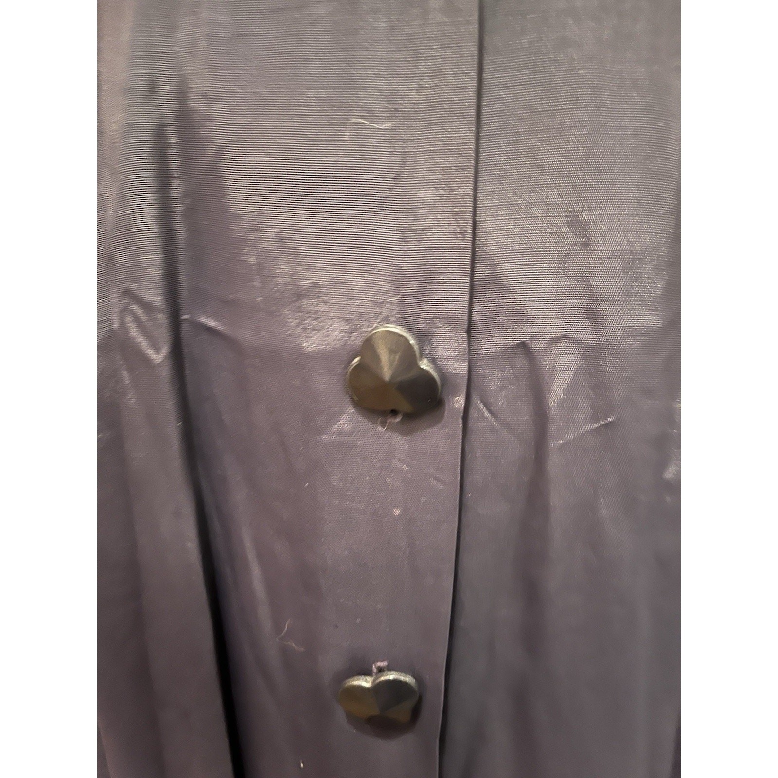 1950s Dark Blue Elegant Sleeveless Collared Button Down Dress Needs TLC