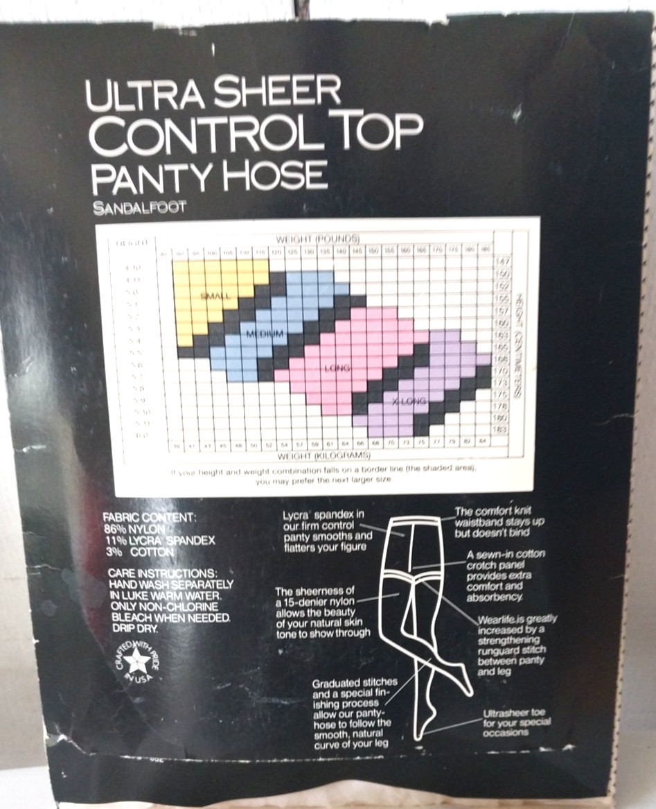 Trend Basics Ultra Sheer Control Top Pantyhose Sandalfoot Off White Size Long