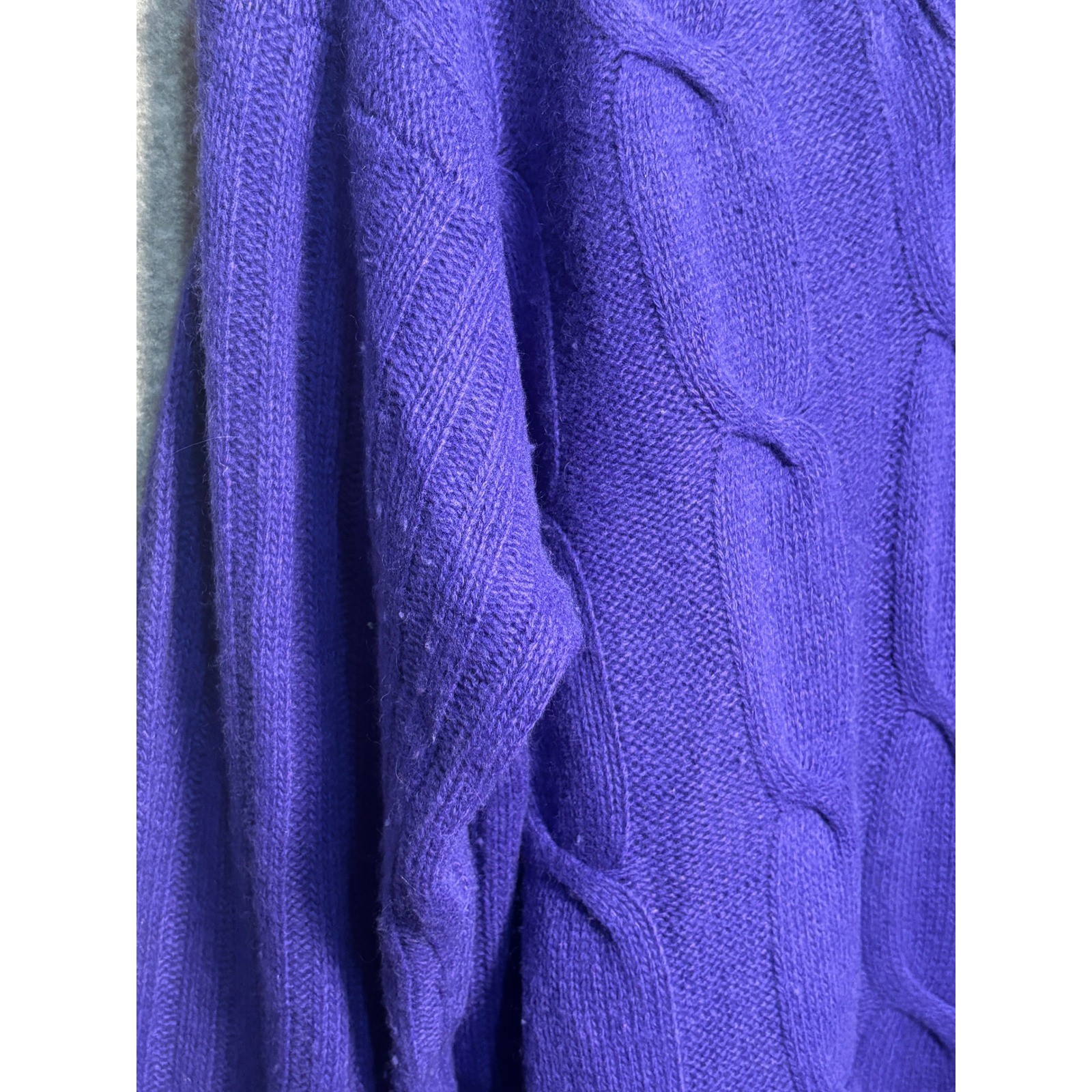 Vintage The Limited Angora Wool Cable Knit Sweater Purple Oversized 90s M